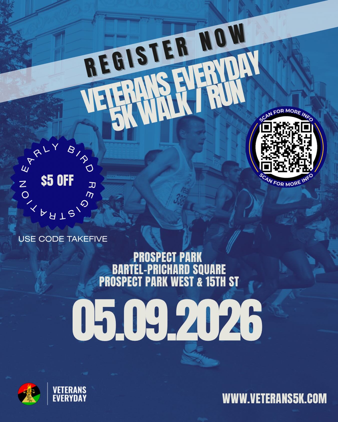 BVSJ Veterans Service Organization Facebook ad: Veterans Everyday 5K Run | Walk | Support