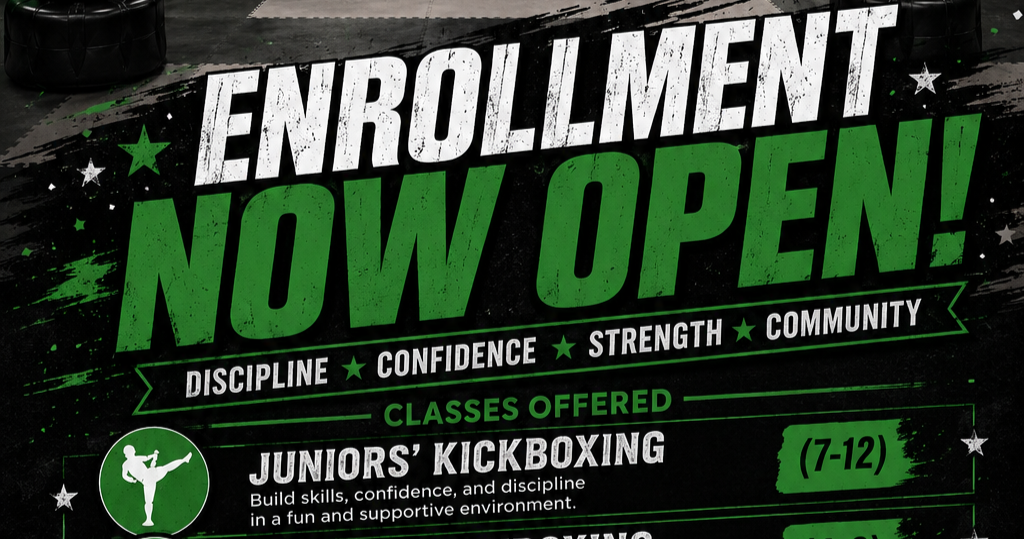 Hooligans Muay Thai & Kickboxing Facebook ad: Train hard. Build confidence.