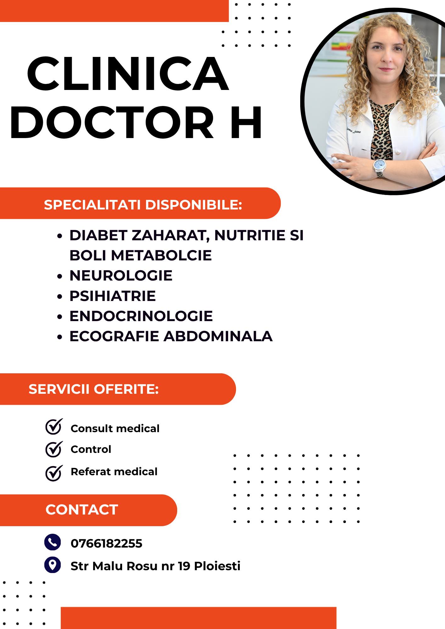 Clinica Doctor H Facebook ad: Clinica Doctor H, grijă, profesionalism și sănătate!