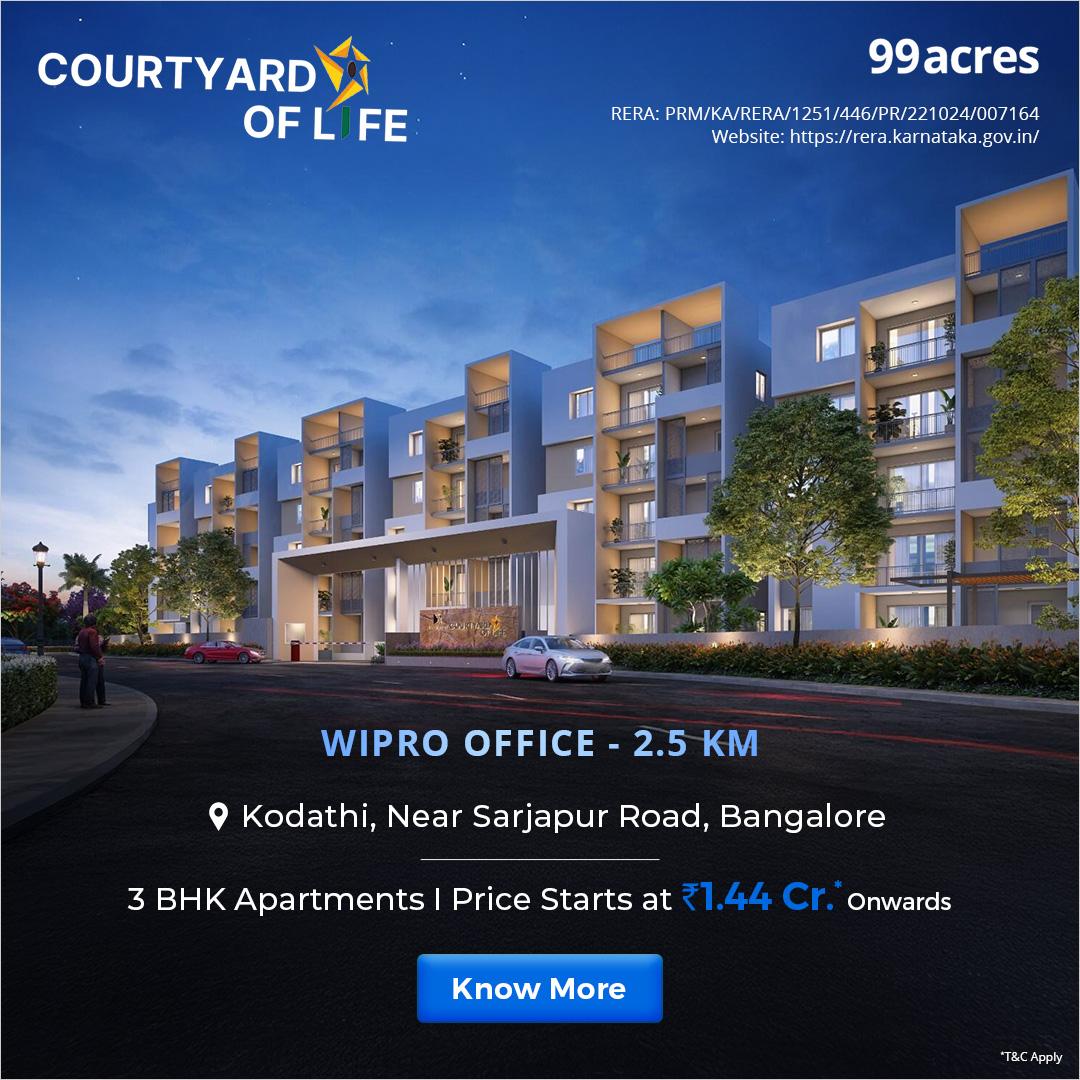 99acres Projects Bangalore Facebook ad: Navanaami Courtyard Of Life at Kodathi, Near Sarjapur Road