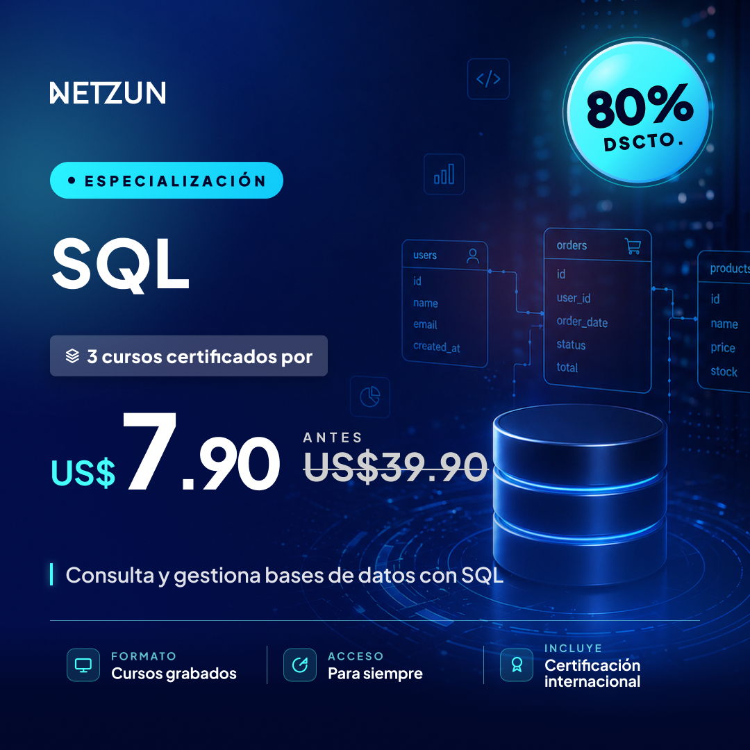 Netzun Facebook ad: Especialización en SQL
