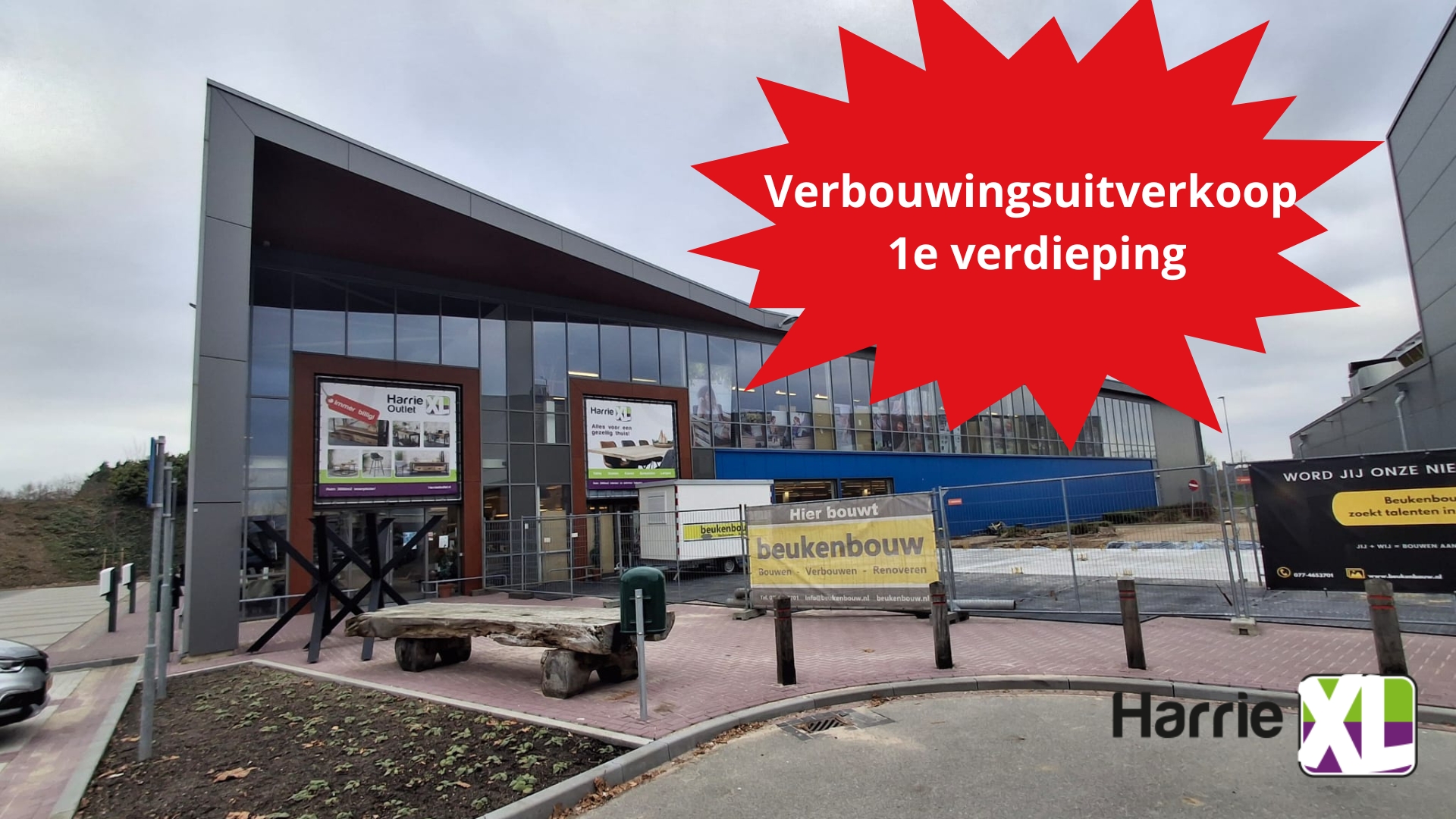 Meubeloutlet Harrie XL Roermond Facebook ad: 𝙃𝙖𝙧𝙧𝙞𝙚 𝙓𝙇 𝙤𝙪𝙩𝙡𝙚𝙩; 𝙇𝙚𝙩 𝙤𝙥…
