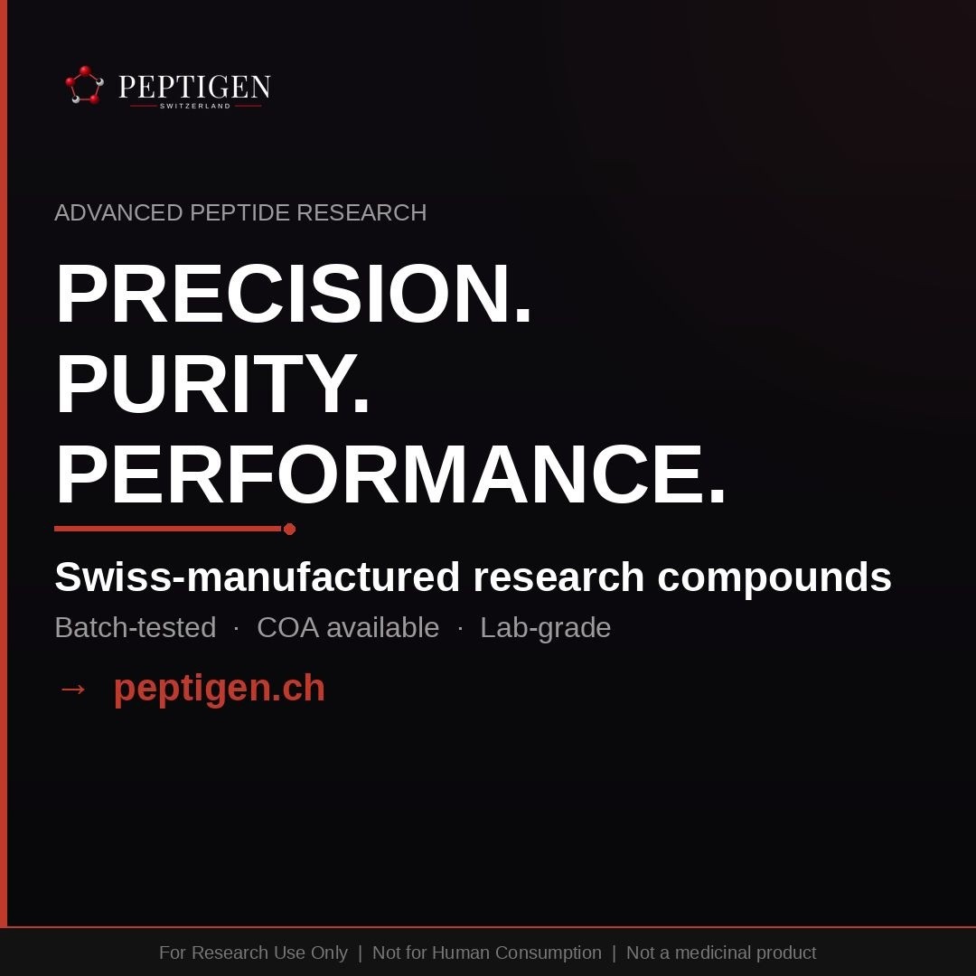 Peptigen Academy Facebook ad: peptigen.ch, Premium Research Peptides