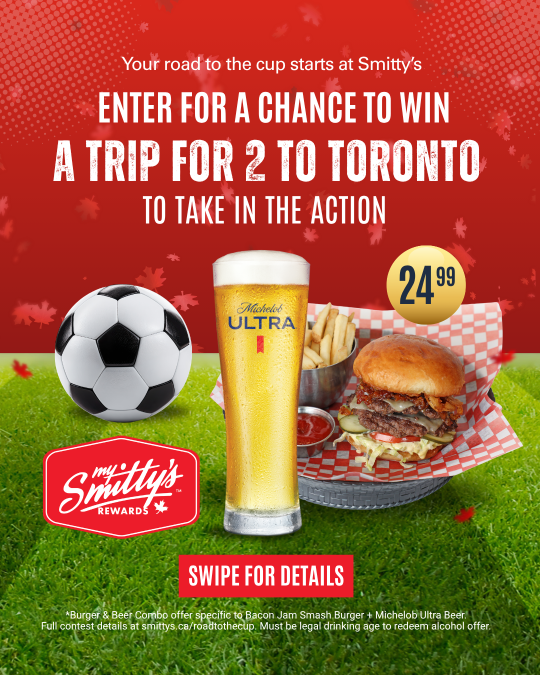 Smitty's Restaurants Facebook ad: Your Road to the Cup starts at Smitty’s.