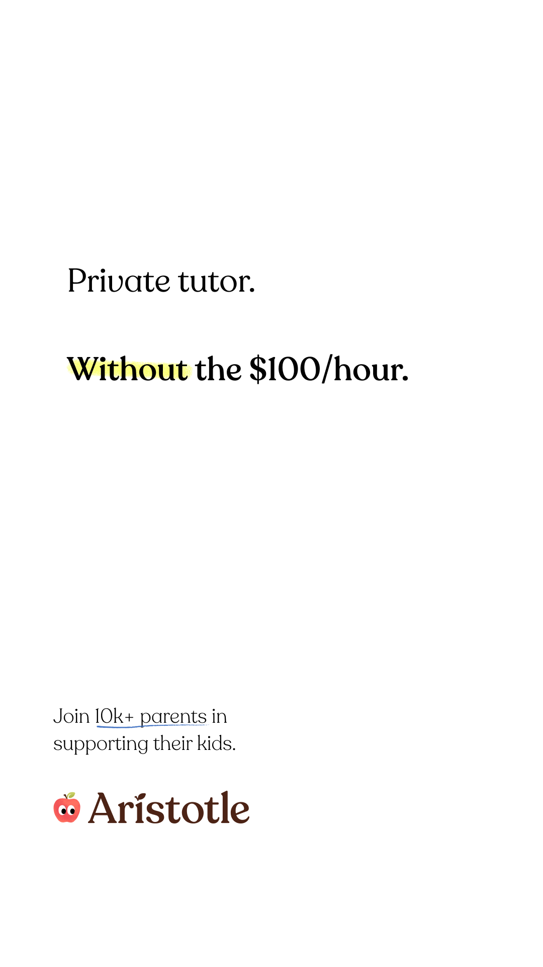 Aristotle Facebook ad: AI tutoring, made to help your child thrive.