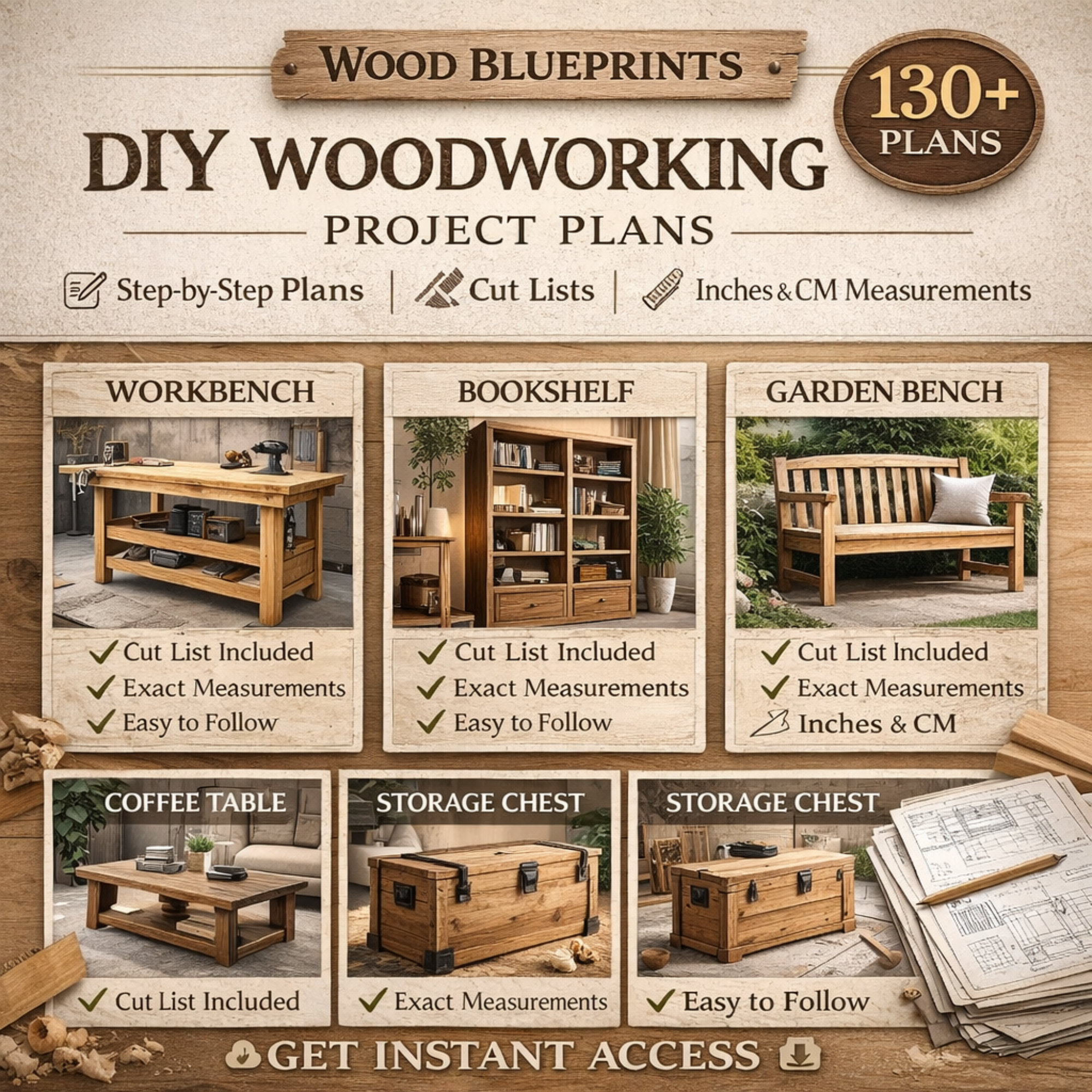 Wood Blueprints Facebook ad