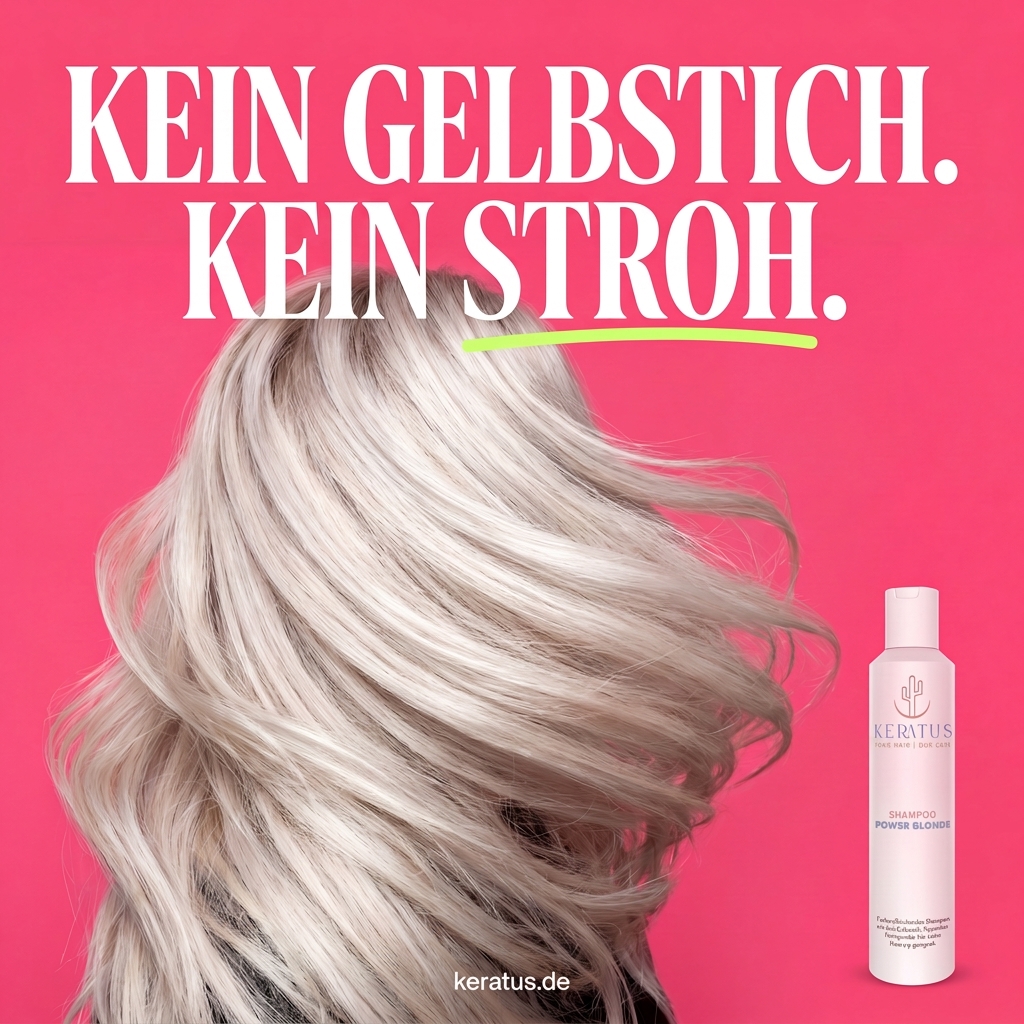 Keratus Facebook ad: Verliere dein Blond nicht mehr zwischen den Terminen