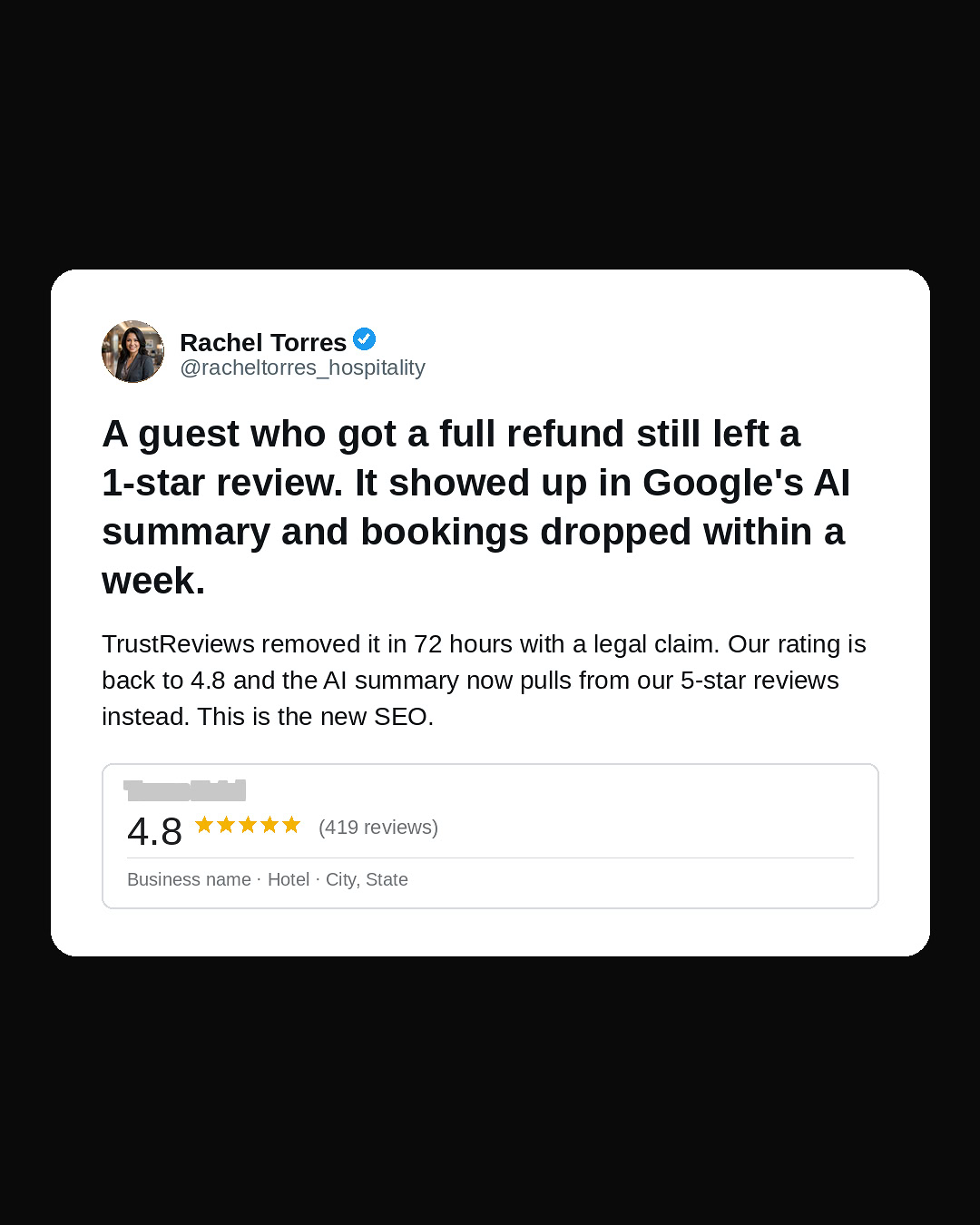 The Trust Reviews Facebook ad: 5-Star Reviews in 30 Seconds.