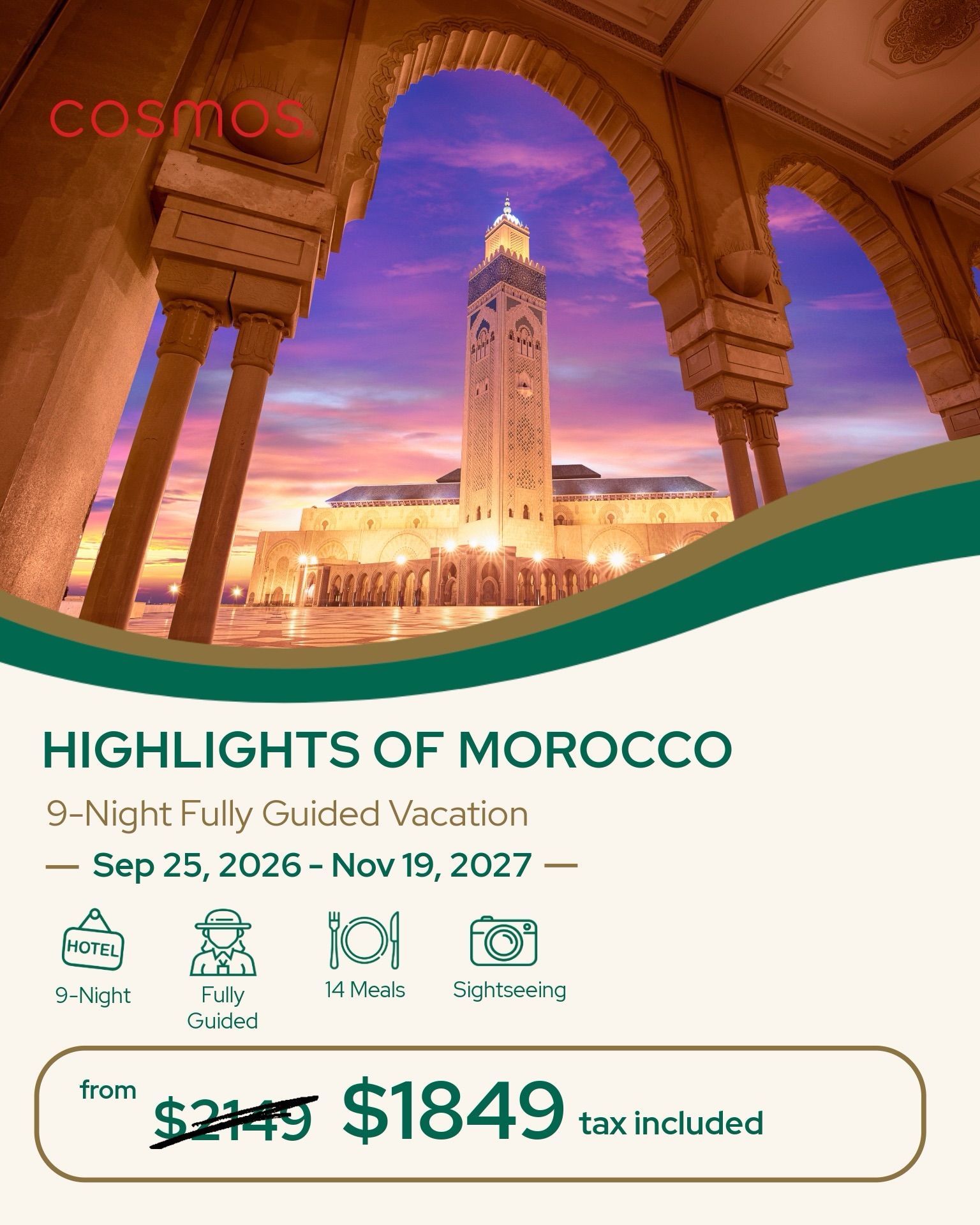 Travel Best Bets Facebook ad: GLOBUS & COSMOS trips & AVALON river cruises.