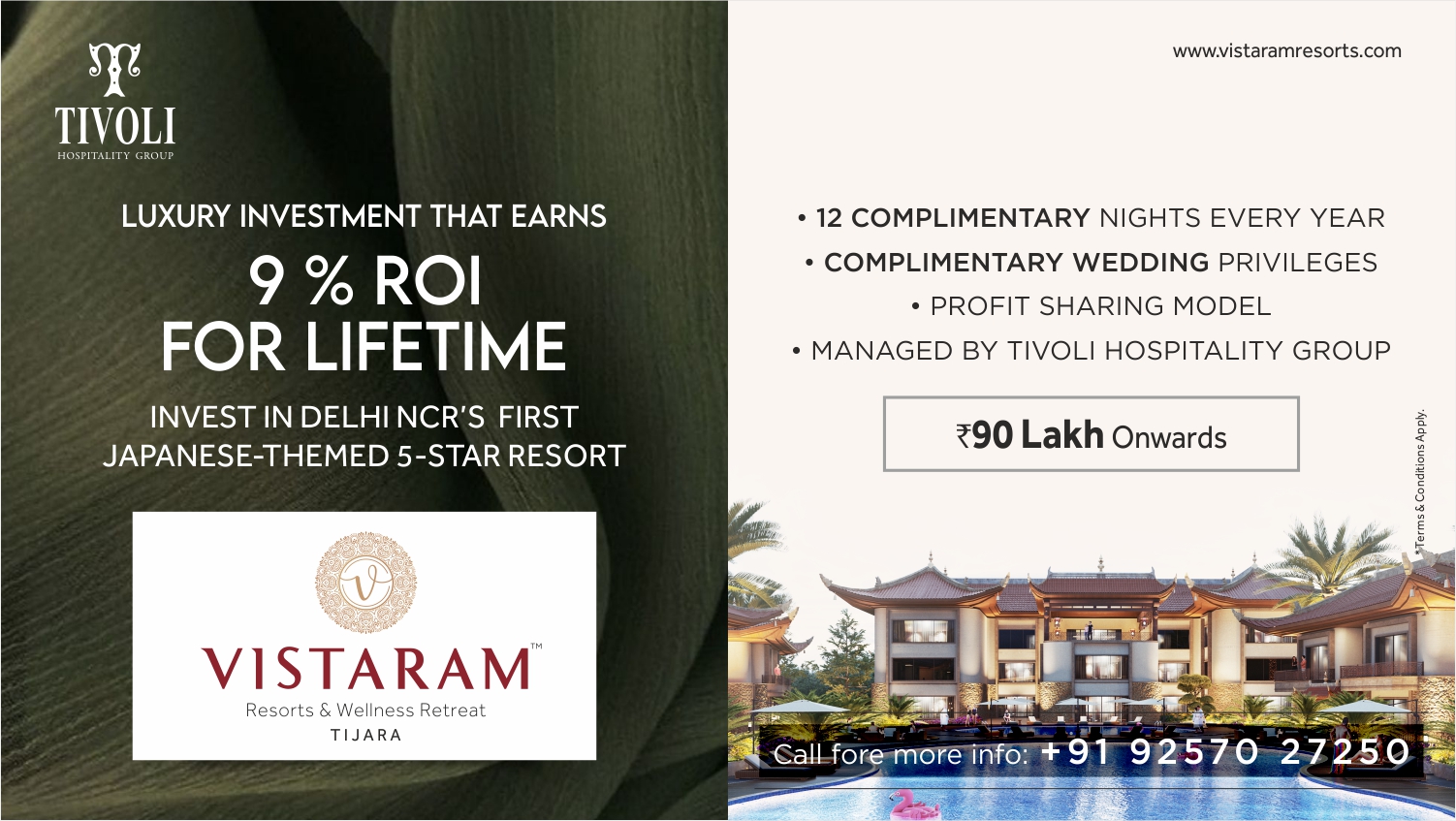 Vistaram Resorts & Wellness Retreat Facebook ad