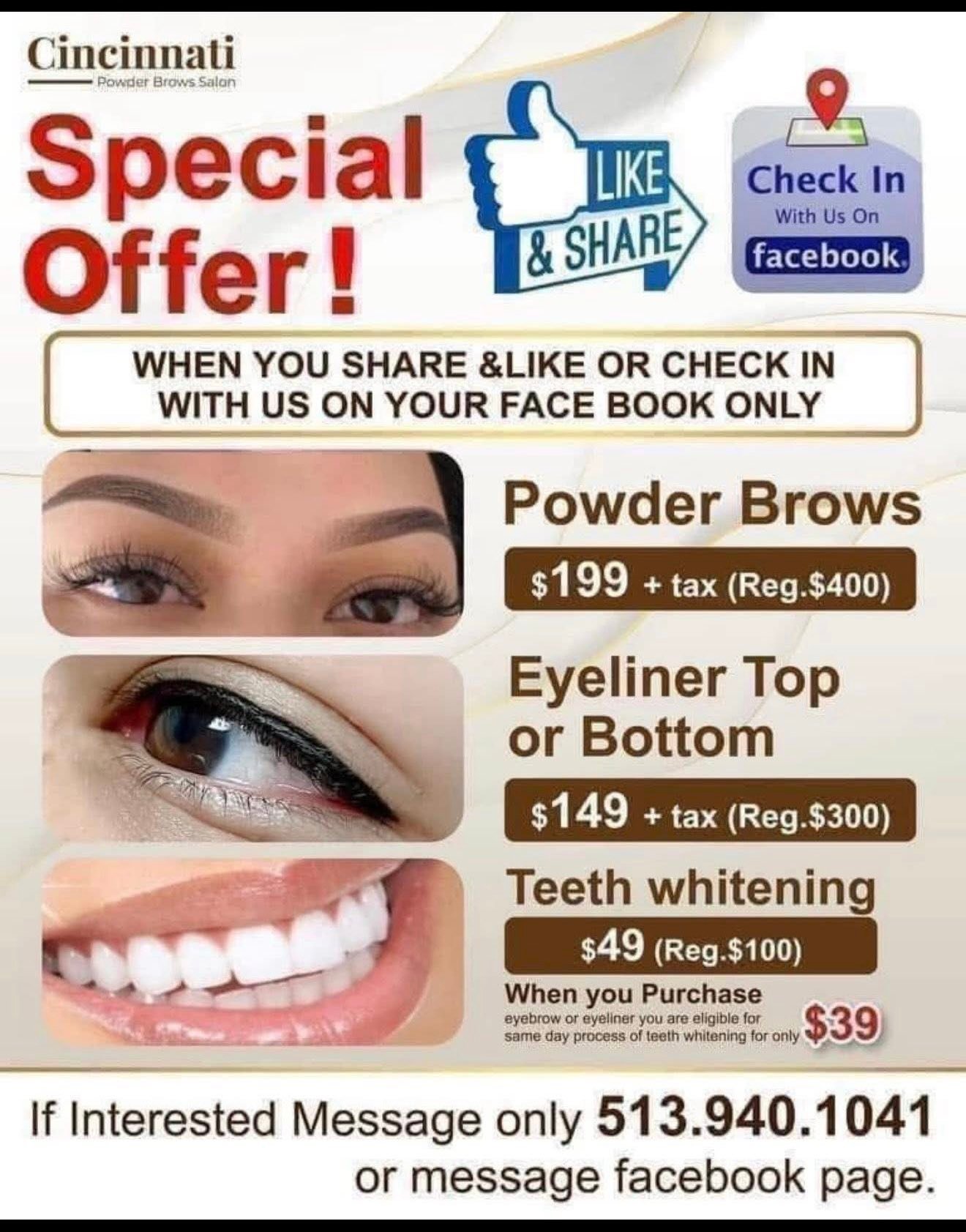 Cincinnati Powder Brows Salon Facebook ad: Enhance Your Beauty with Confidence!