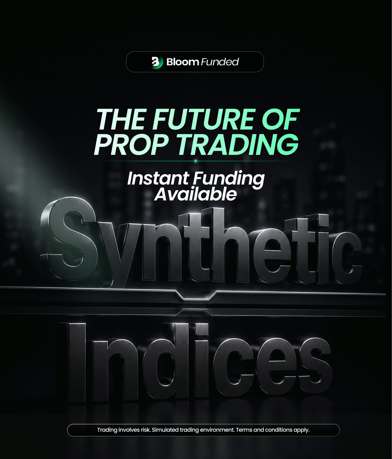 BloomFunded Facebook ad: THE FUTURE OF PROP TRADING IS HERE.