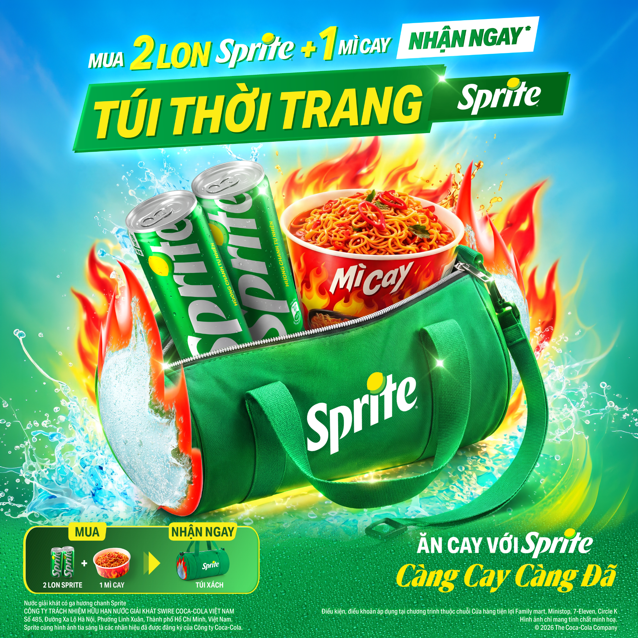 Sprite Facebook ad: ĂN CAY VỚI SPRITE, CÀNG CAY CÀNG ĐÃ