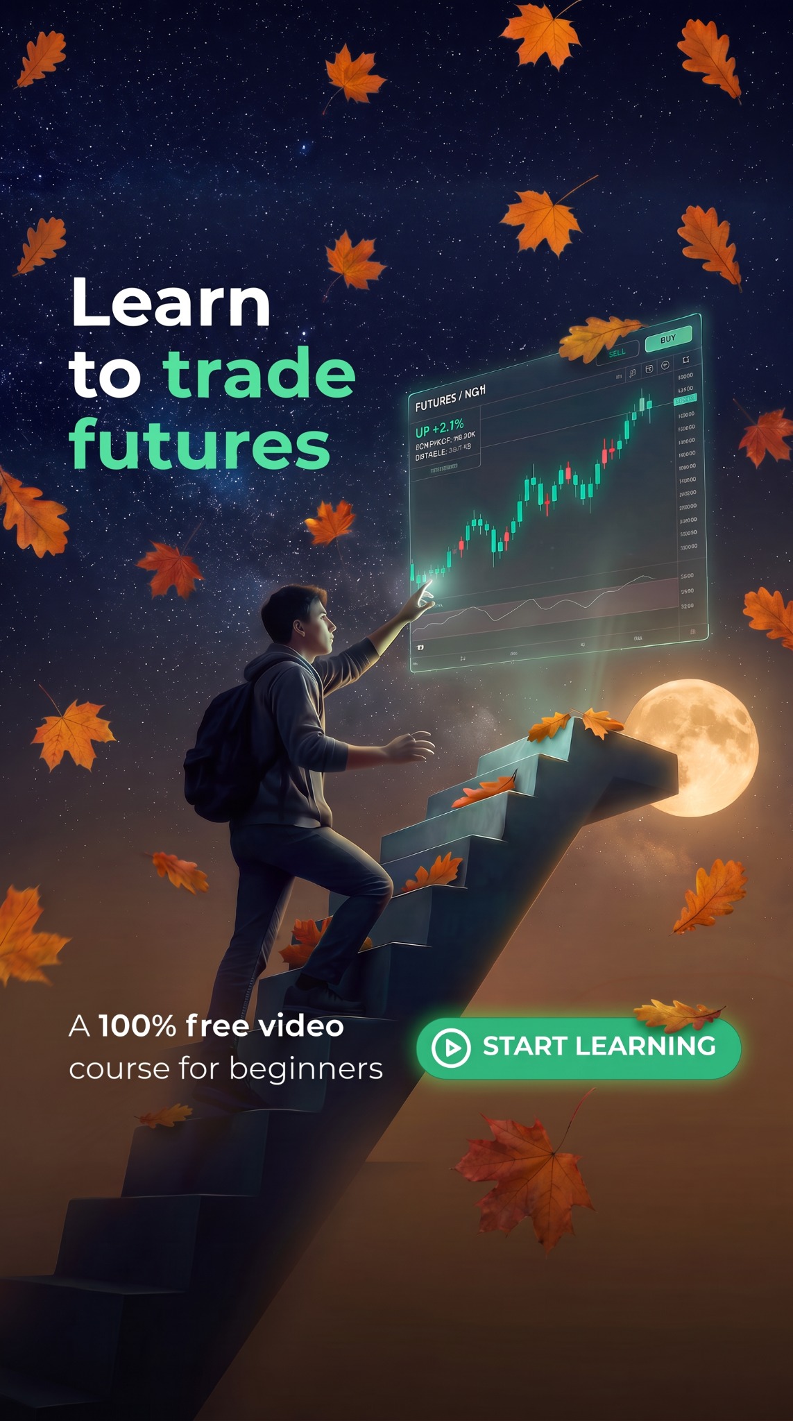 Take Profit Trader Facebook ad: Beginner Futures Course 100% Free