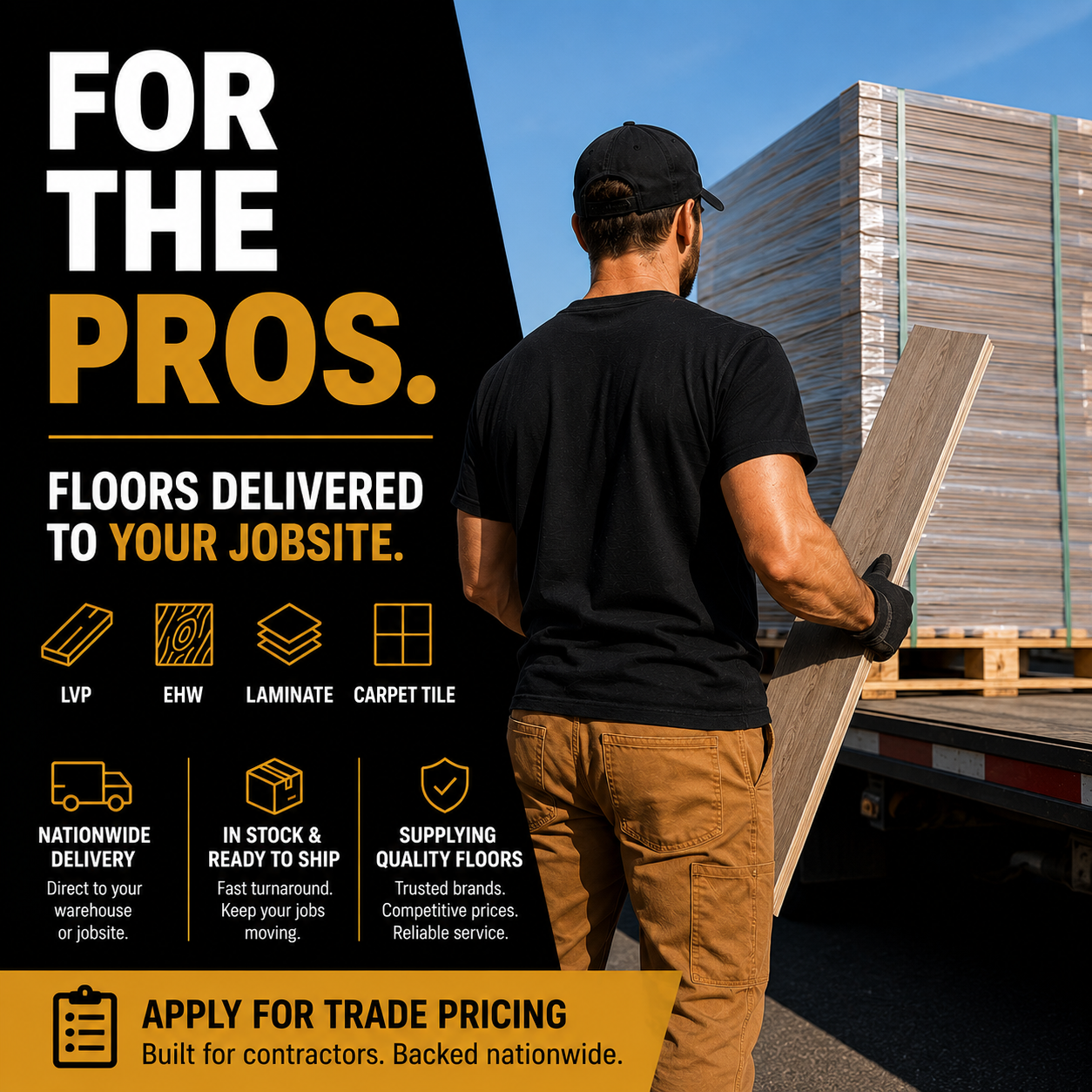 Caspar Flooring Direct Facebook ad: Apply for Trade Pricing