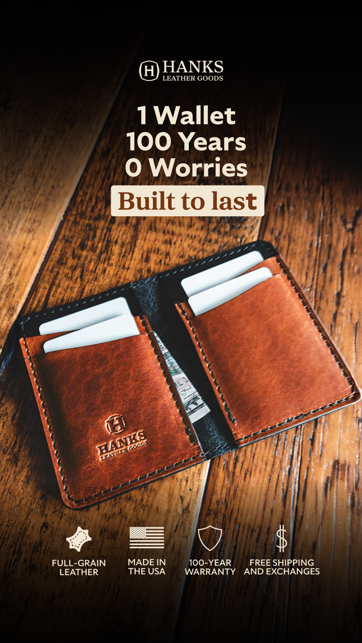 Hanks Leather Goods Facebook ad