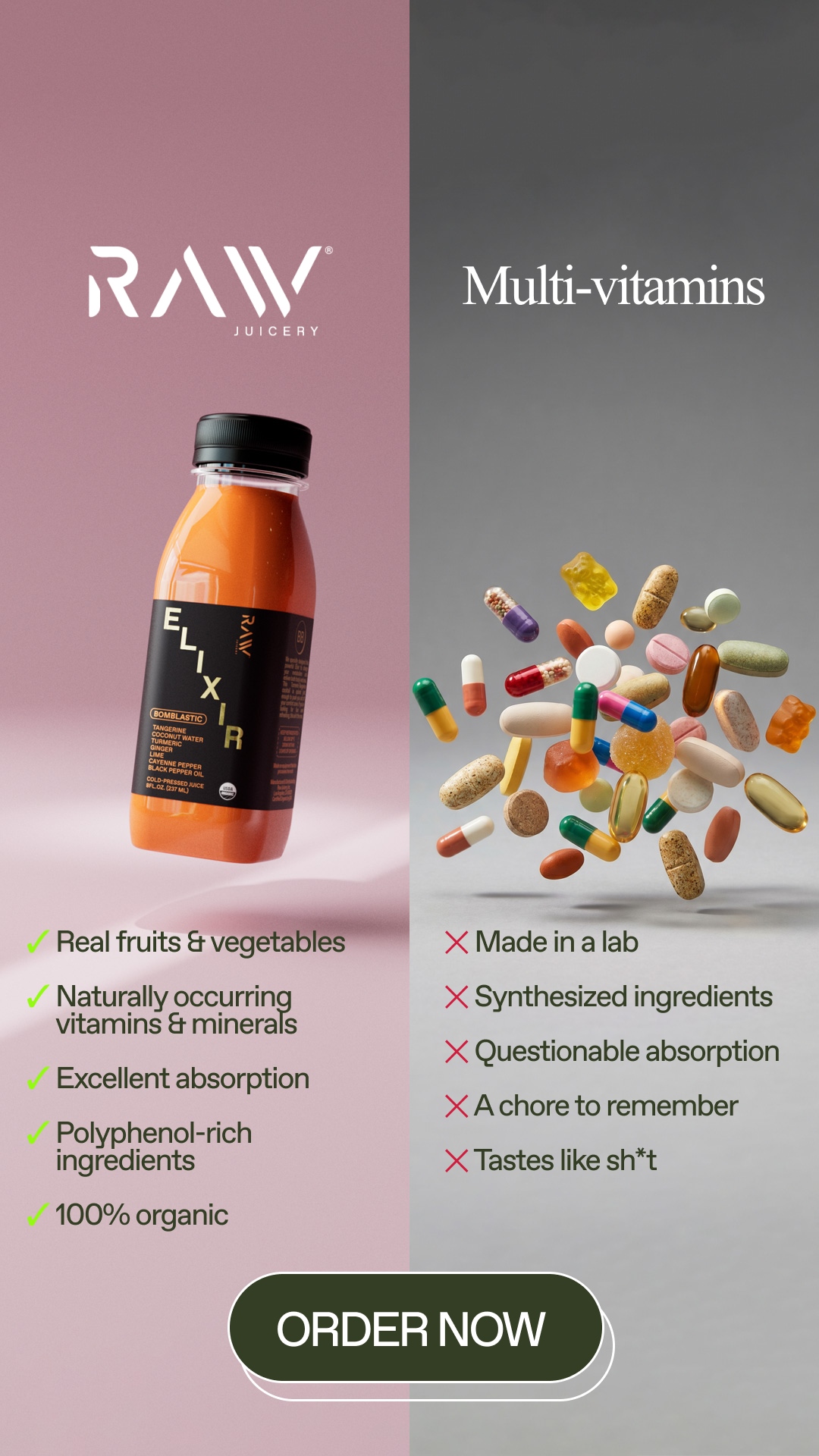 Raw Juicery Facebook ad