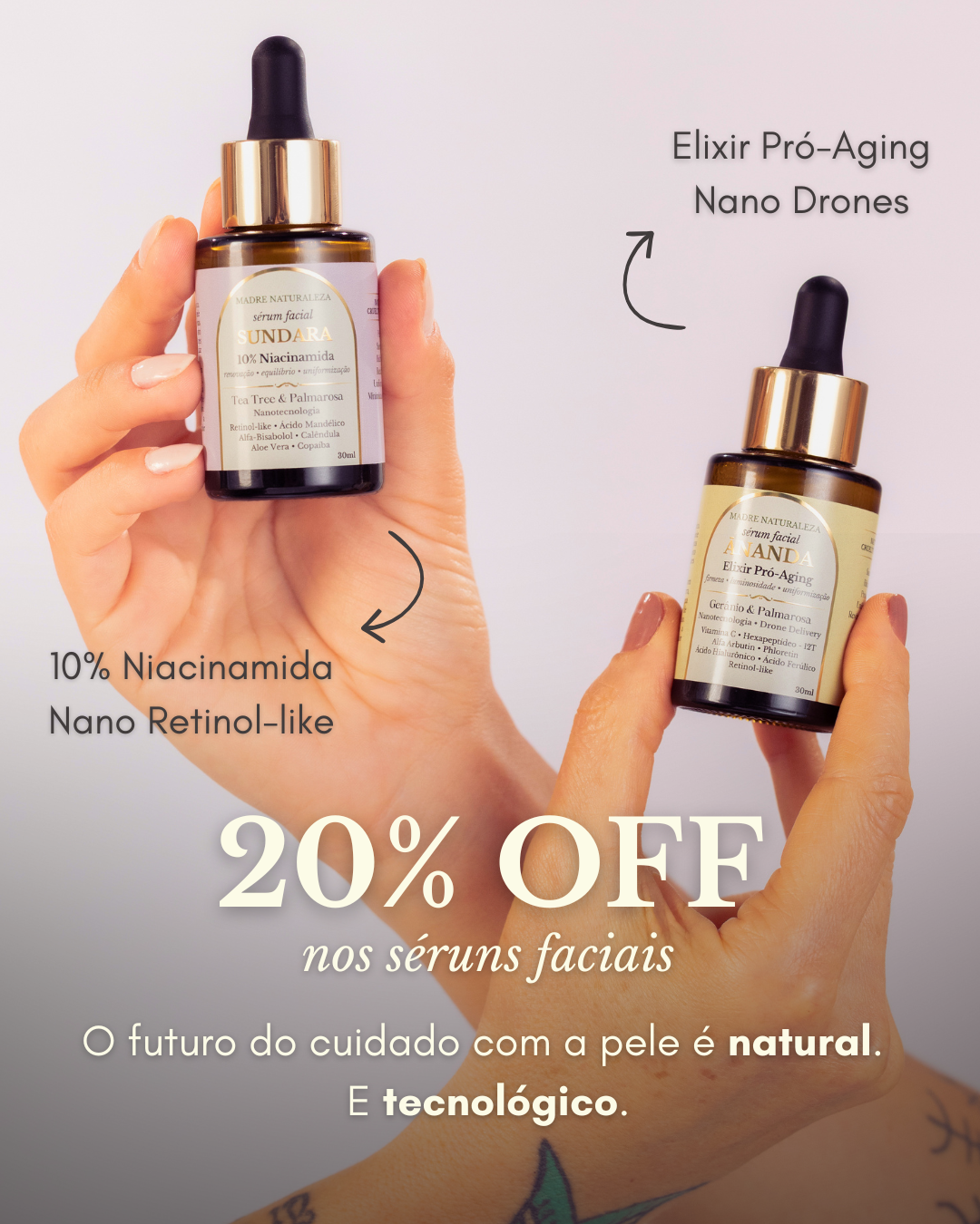 Madre Naturaleza Facebook ad: Garanta o seu sérum facial com 20% de…