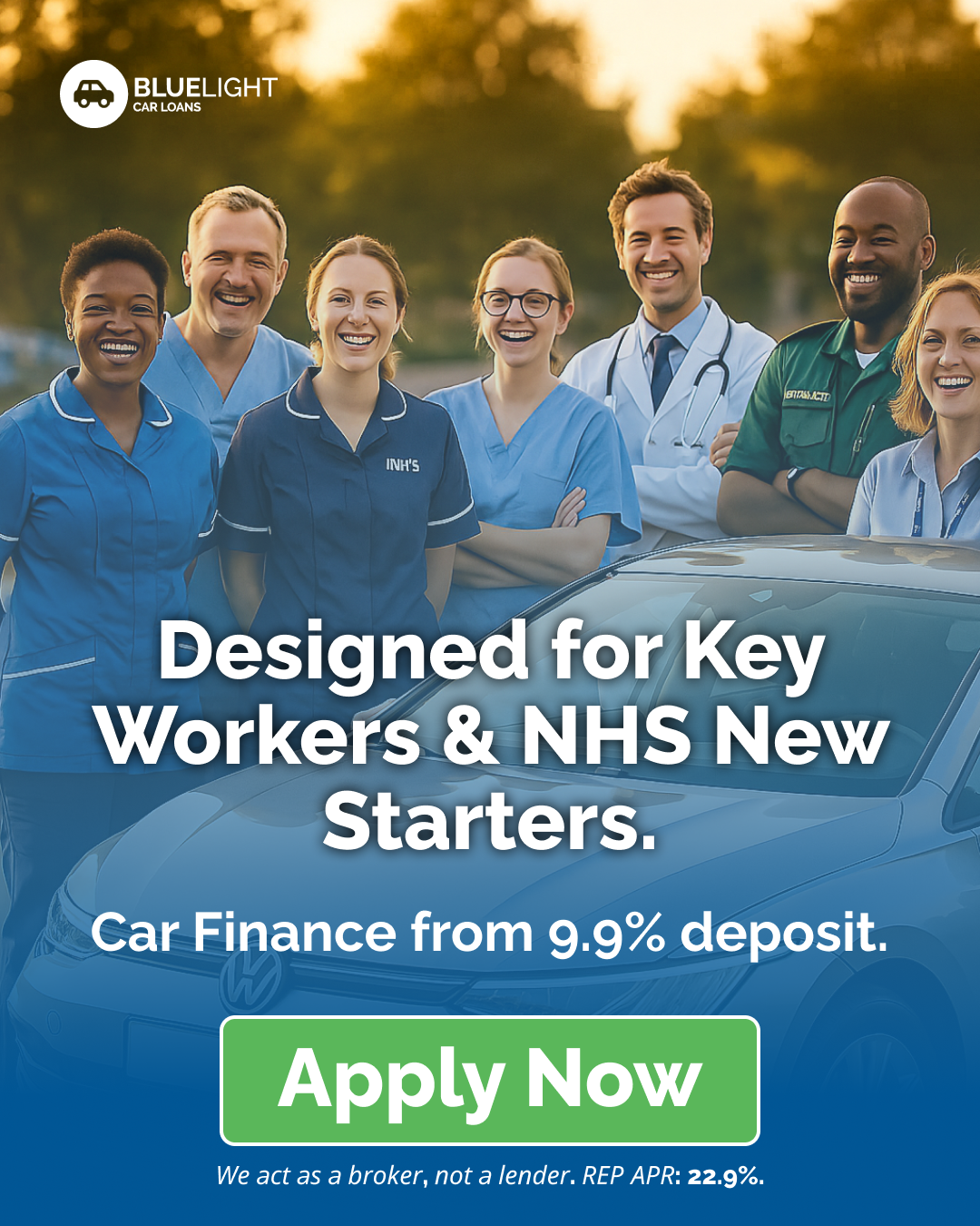 Blue Light Car Loans Facebook ad