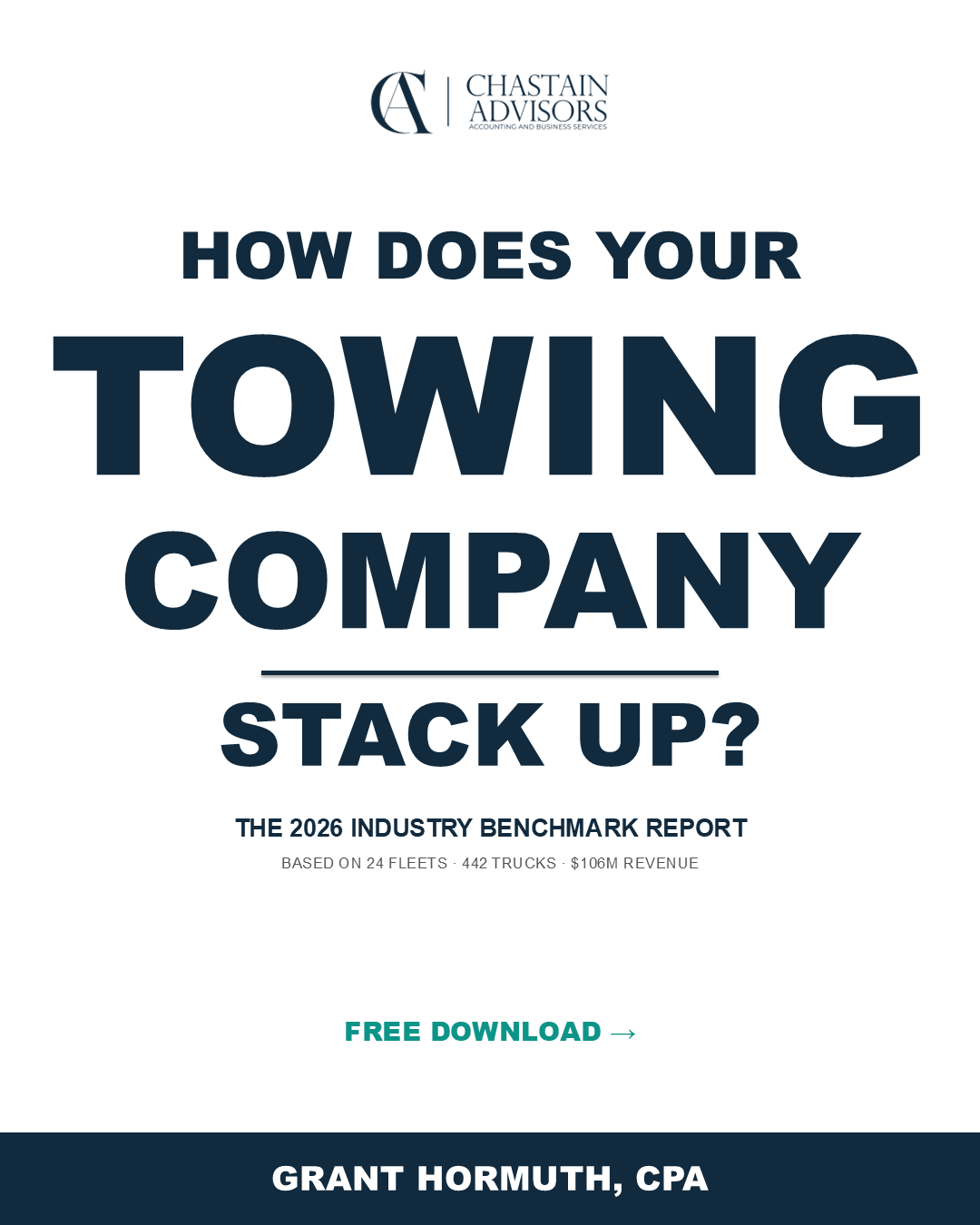 Chastain Advisors LLC Facebook ad: [Free Report] 2026 Towing Industry Financial Benchmark…
