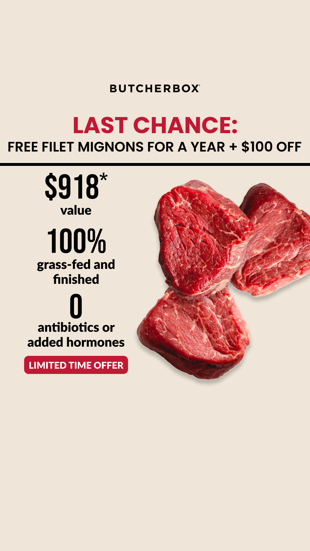 ButcherBox Facebook ad