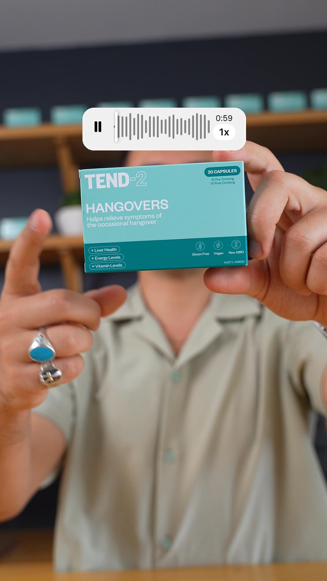 Tend-2 Facebook ad: Over 1,000,000 hangover-free mornings (& counting)