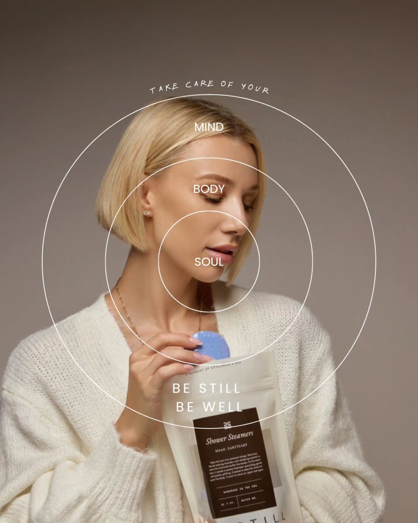 Be Still Candle Facebook ad: Our wellness shop is growing