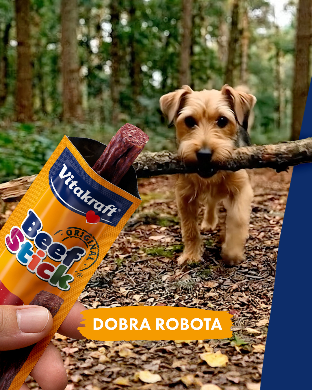 Vitakraft Polska Facebook ad: Ponieważ Beef Stick z wołowiną ma ponad 90%…