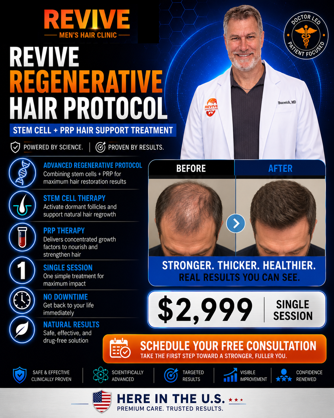 Revive Men's Hair Clinic Facebook ad