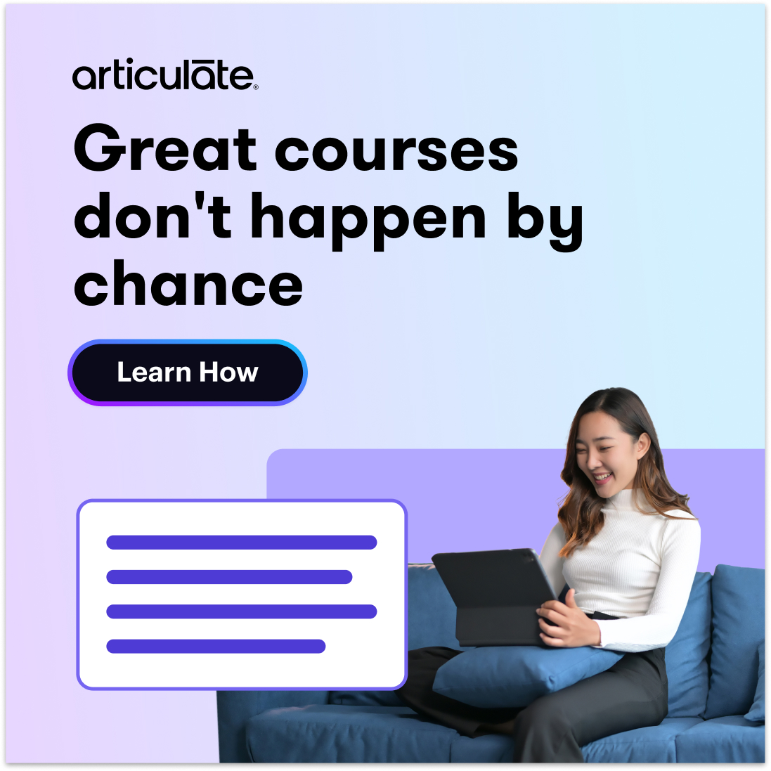 Articulate Facebook ad