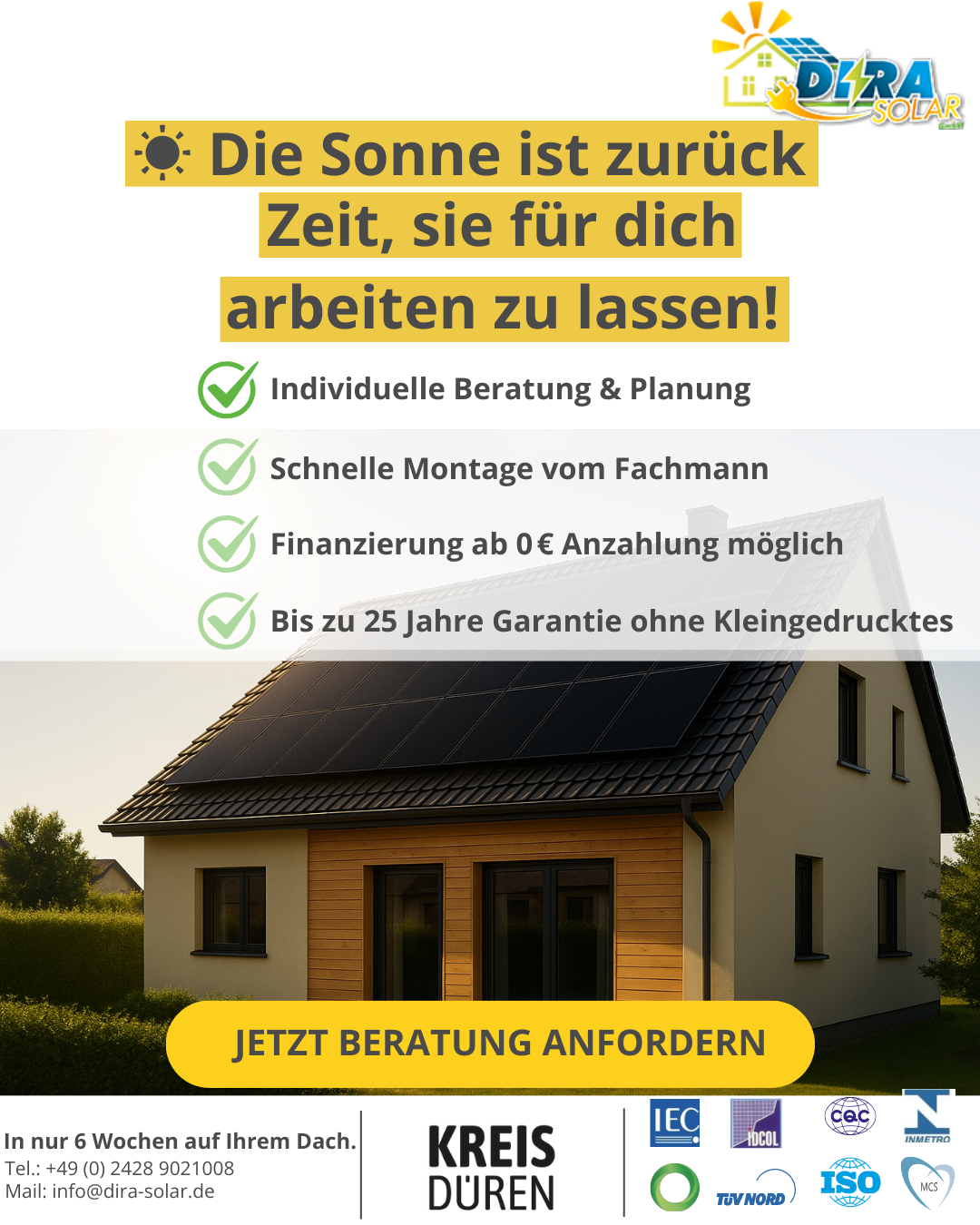 DIRA SOLAR GmbH Facebook ad: Jetzt für 2026 starten - deine Solaranlage wartet!