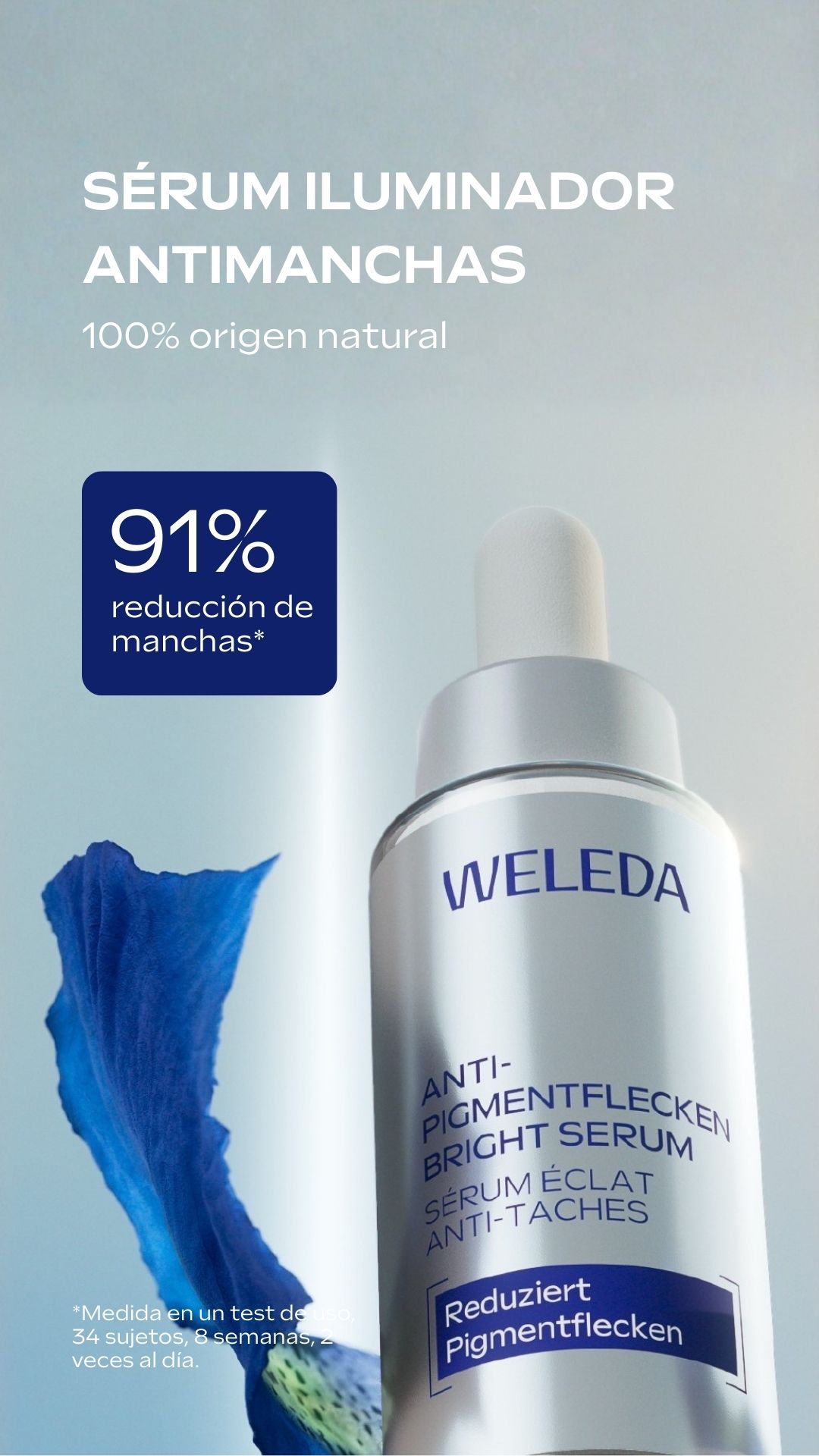 Weleda Facebook ad: Reduce manchas hasta un 91%