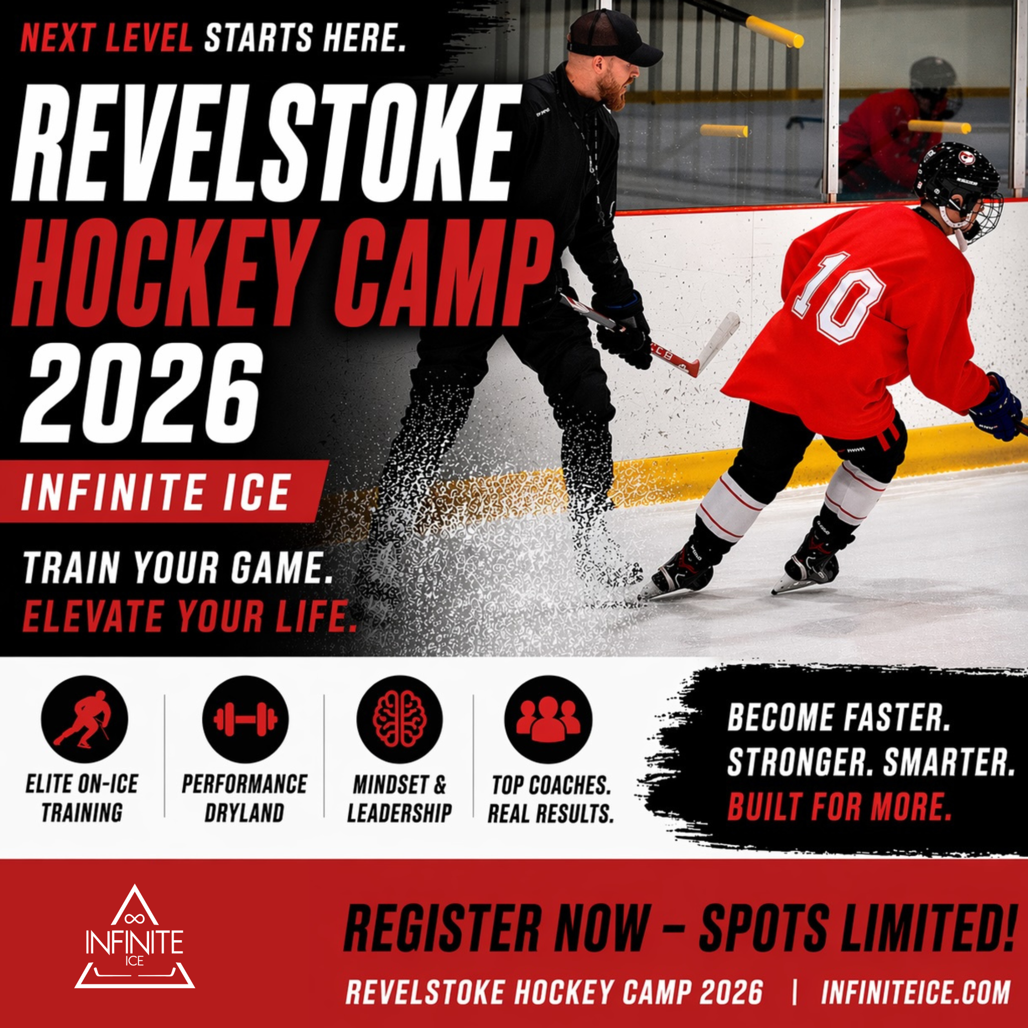 Infinite Ice Hockey Facebook ad: Revelstoke Hockey Camp 2026, Limited Spots