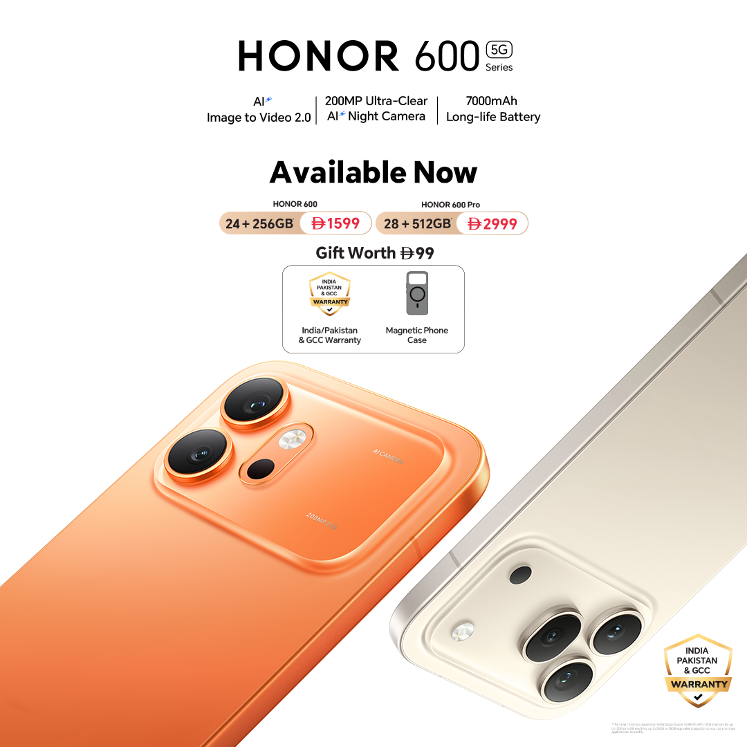 HONOR Arabia Facebook ad: Get your Series today and enjoy free gifts…