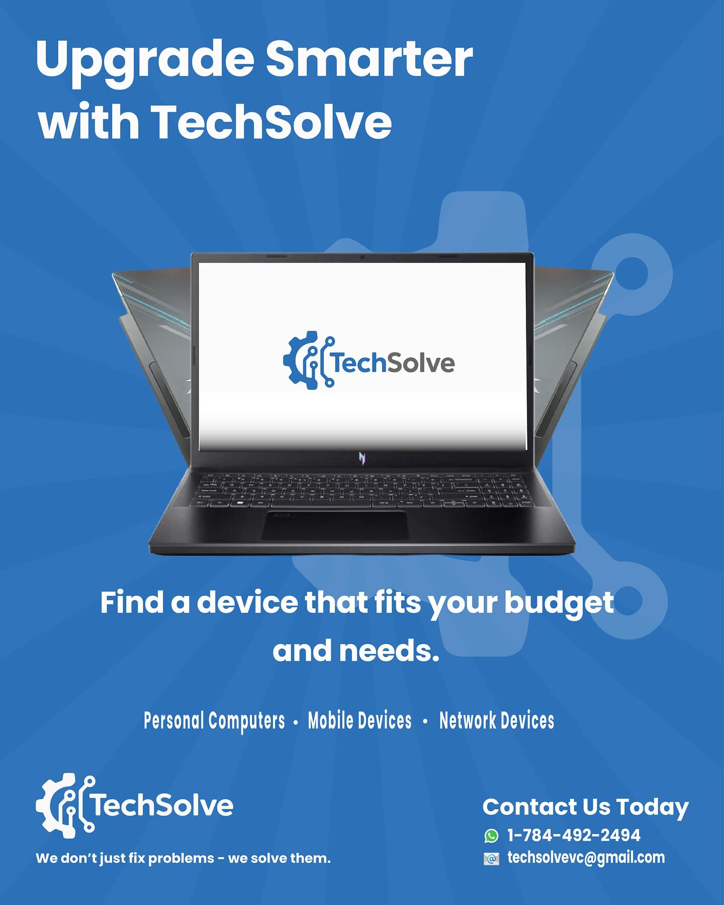 TechSolve Facebook ad: Why guess when you can upgrade smarter?