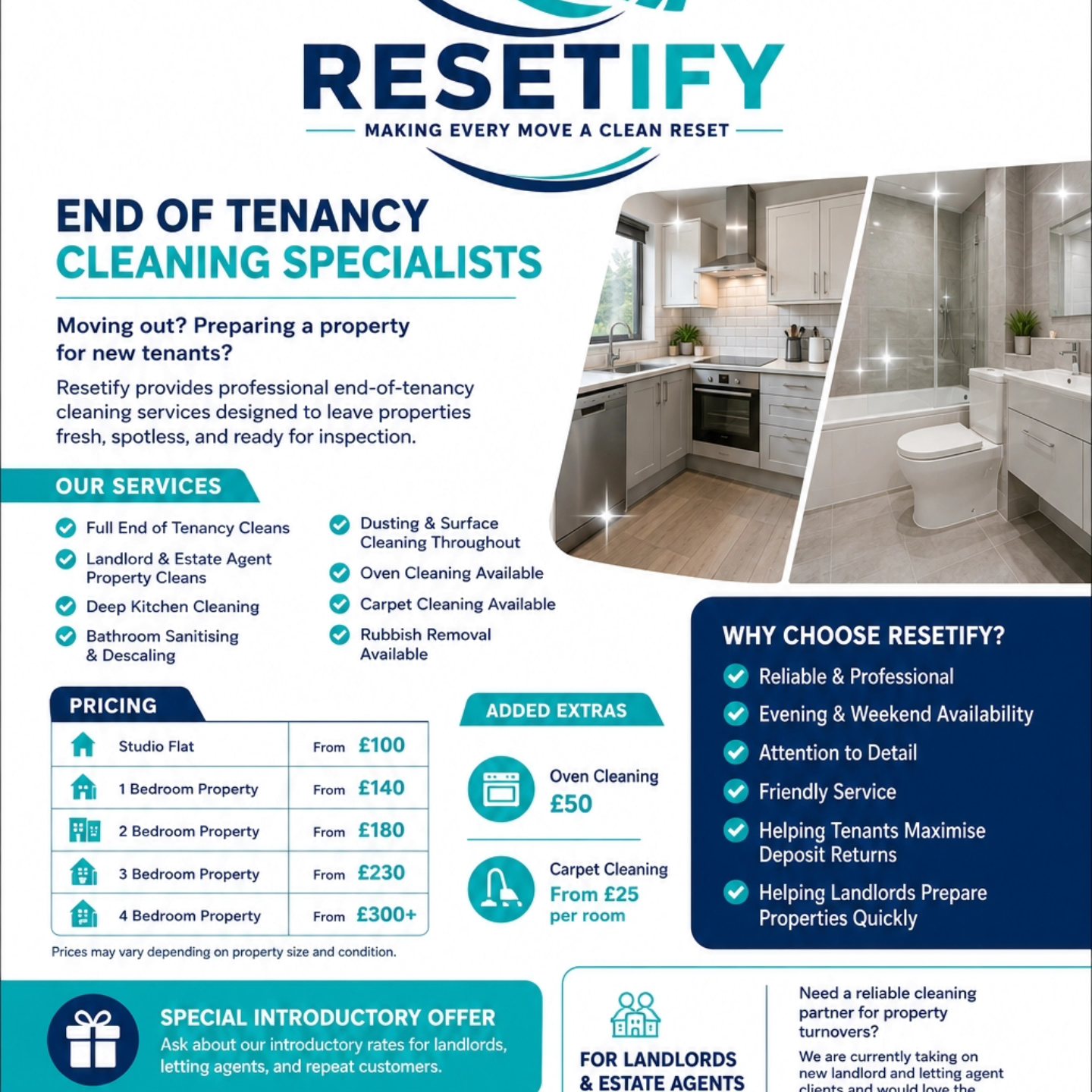 Resetify Facebook ad: RESETIFY, End of Tenancy Cleaning Specialists