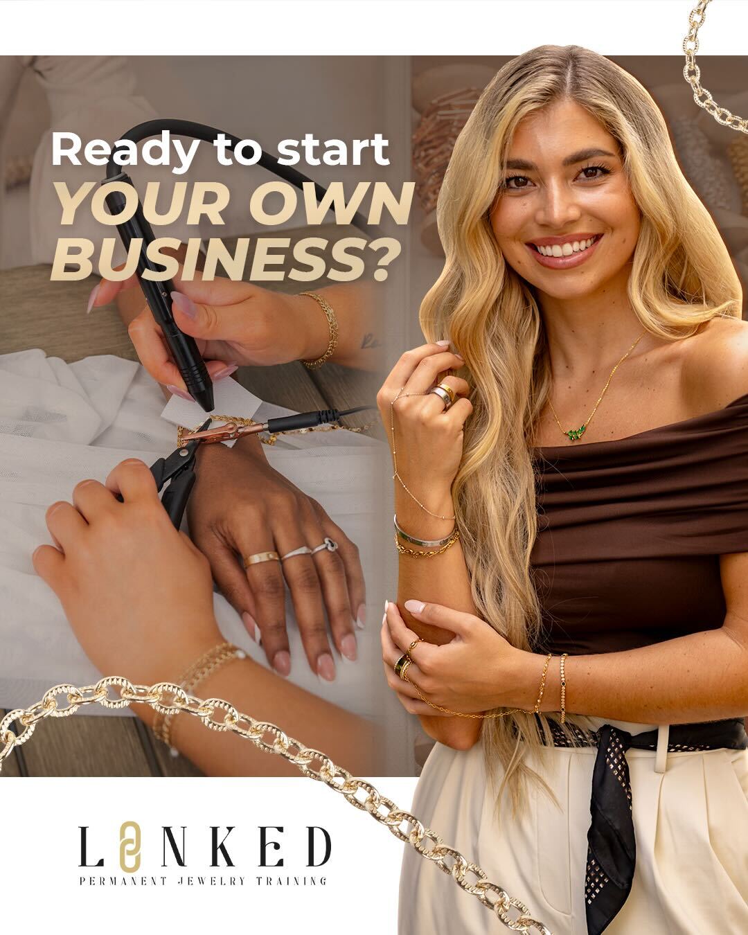 Linked Permanent Jewelry Training Facebook ad