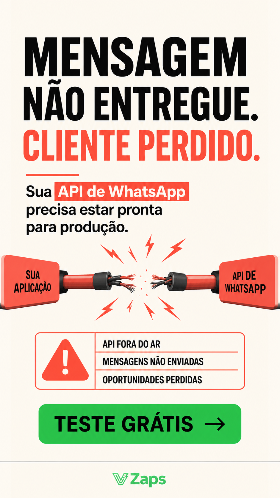 VZaps Facebook ad: Responda sem parar