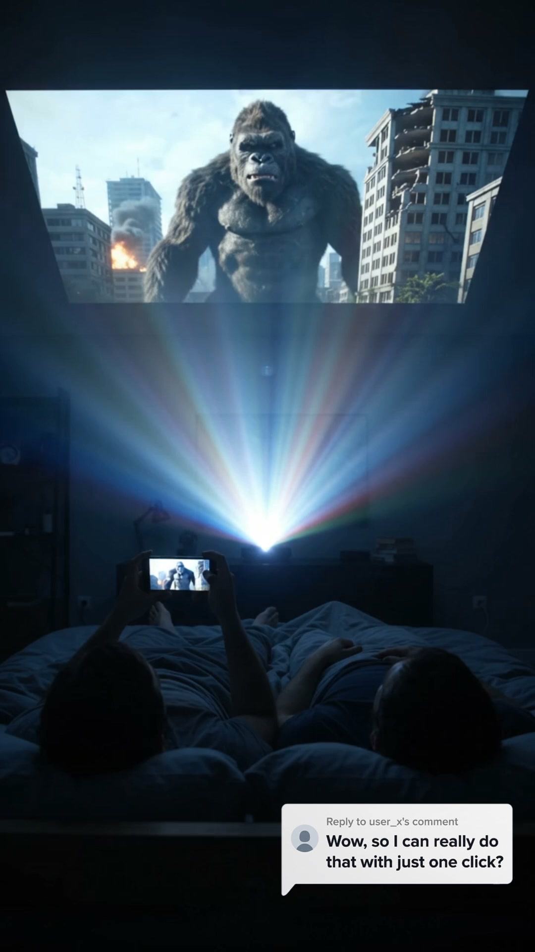 2507 Yuri Facebook ad: Your phone, now a mini projector.