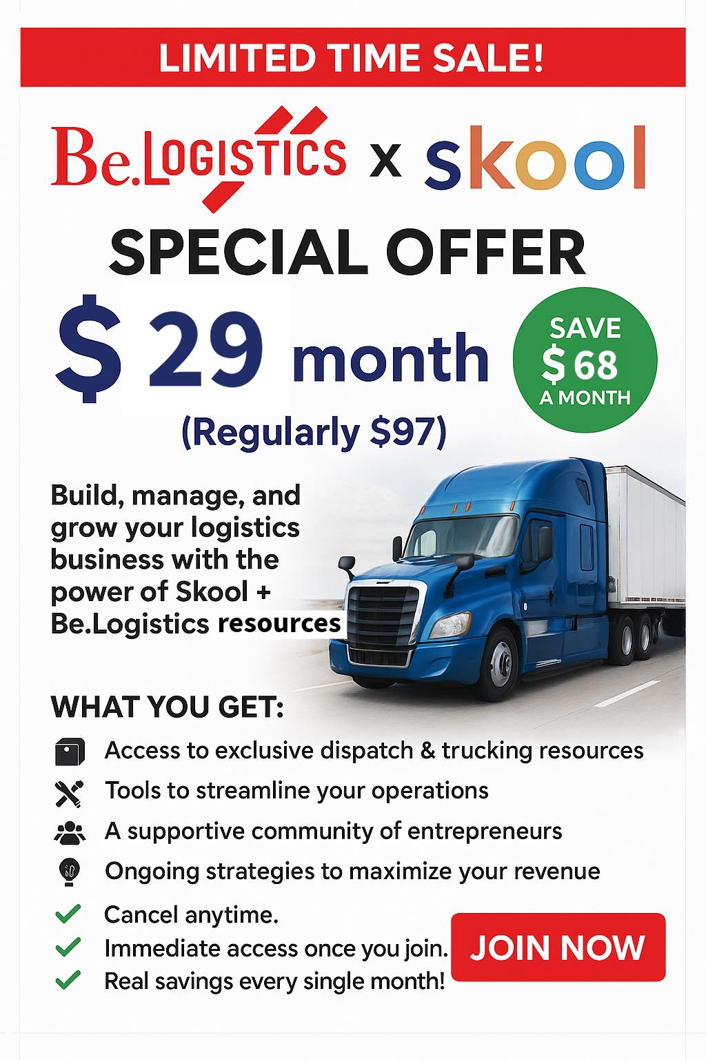 BE. Logistics Facebook ad: Welcome to the Be.Logistics Group!