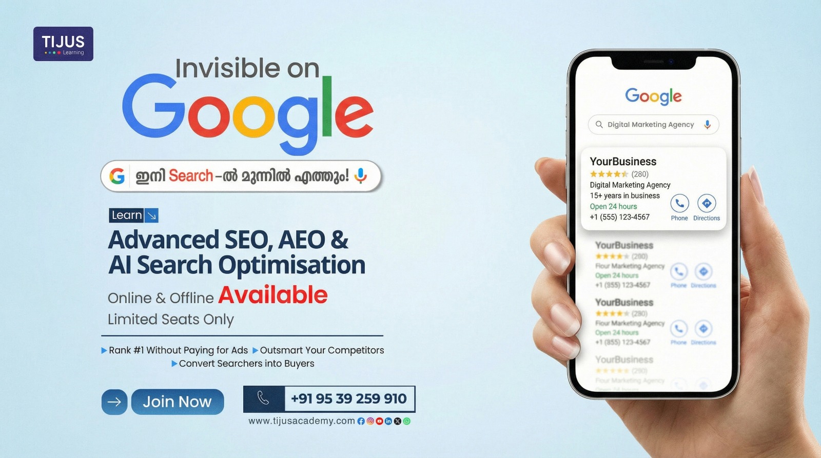 Digital Marketing - Tijus Academy Facebook ad from Mar 31, 2026