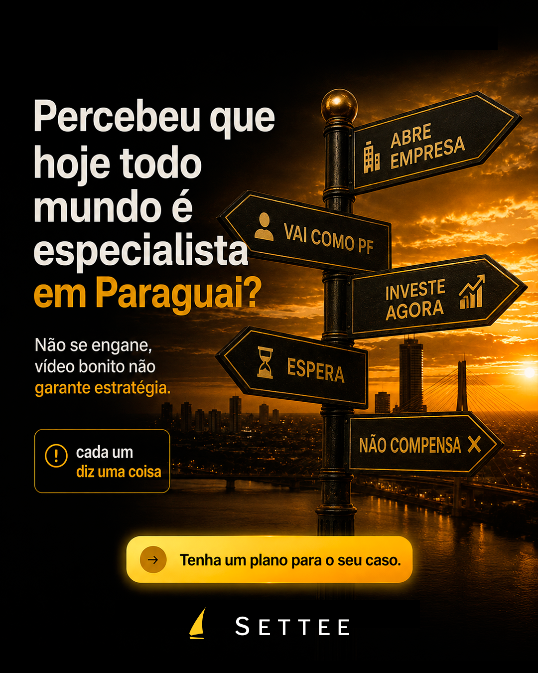 Settee Facebook ad: Diagnóstico de Realocação no Paraguai · Settee