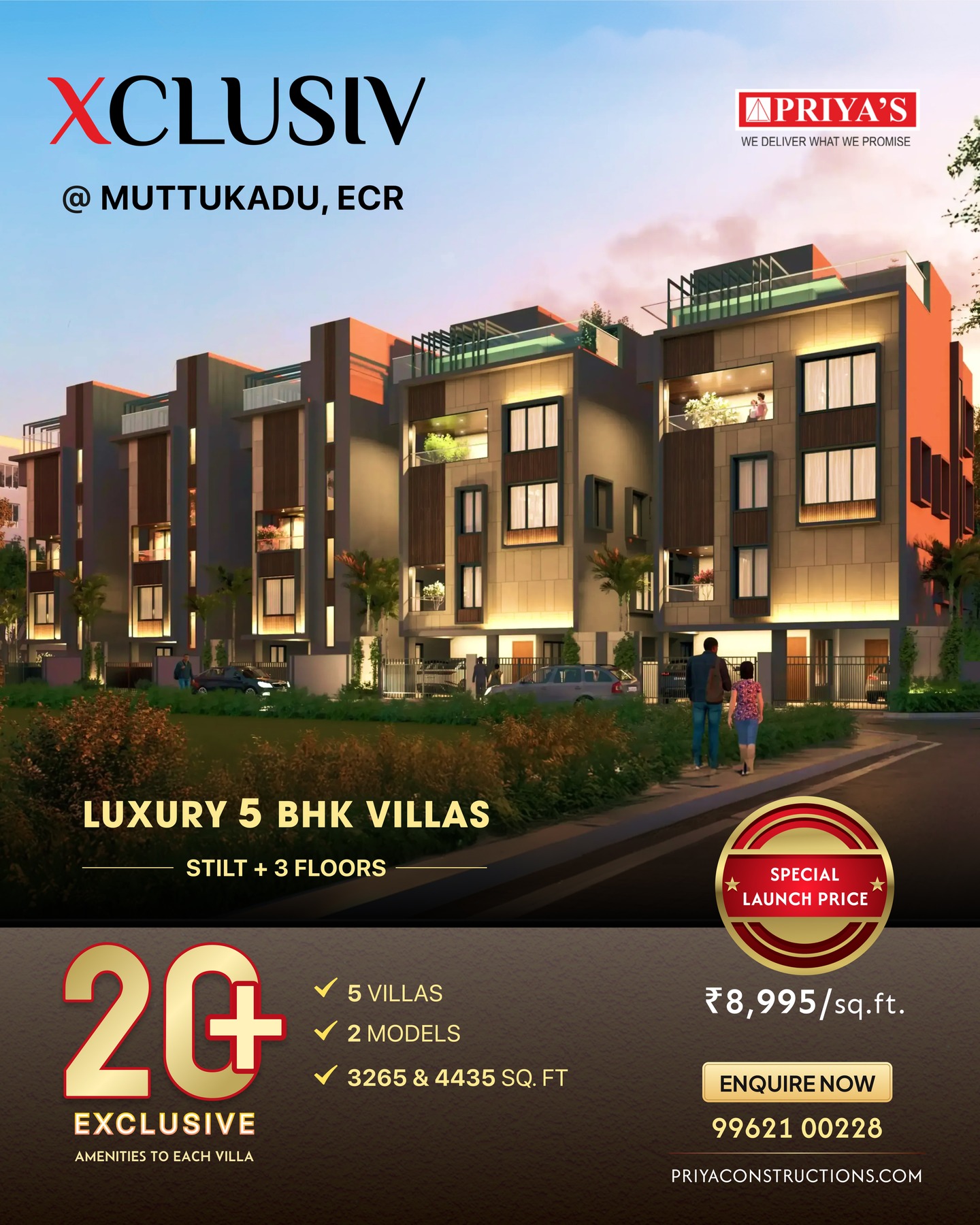 Priya Constructions Facebook ad: A First-Ever-in-Chennai Stilt + 3 Floors individual luxury…