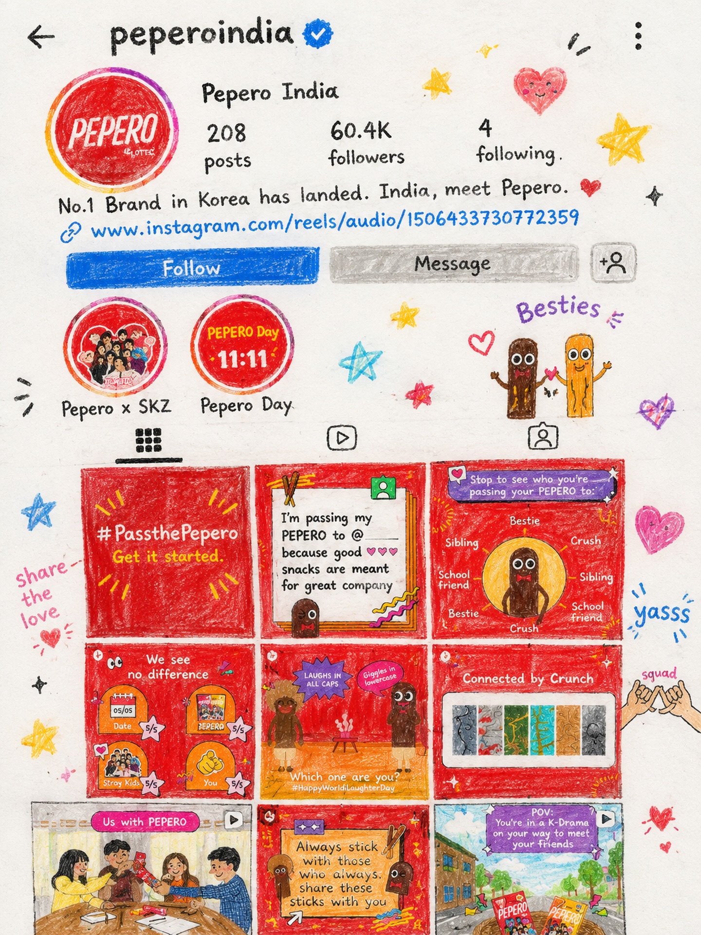 Pepero India Facebook ad: Caught the trend, kept the crunch.