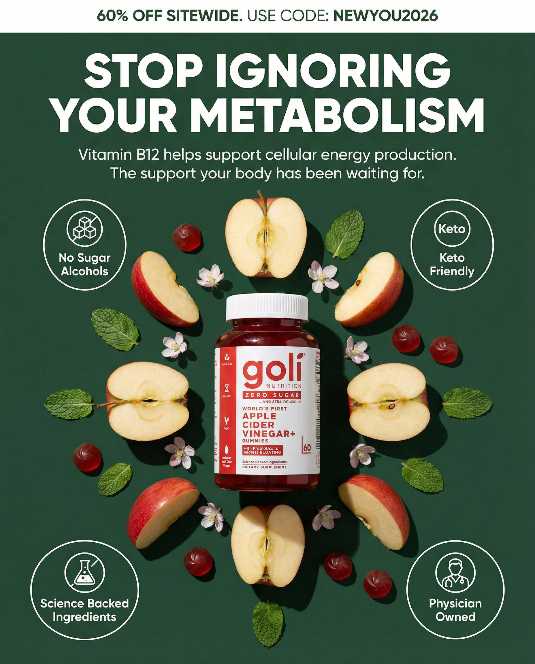 Goli Facebook ad: CODE: NEWYOU2026 - 60% OFF! Buy a Bundle Now! Free Shipping