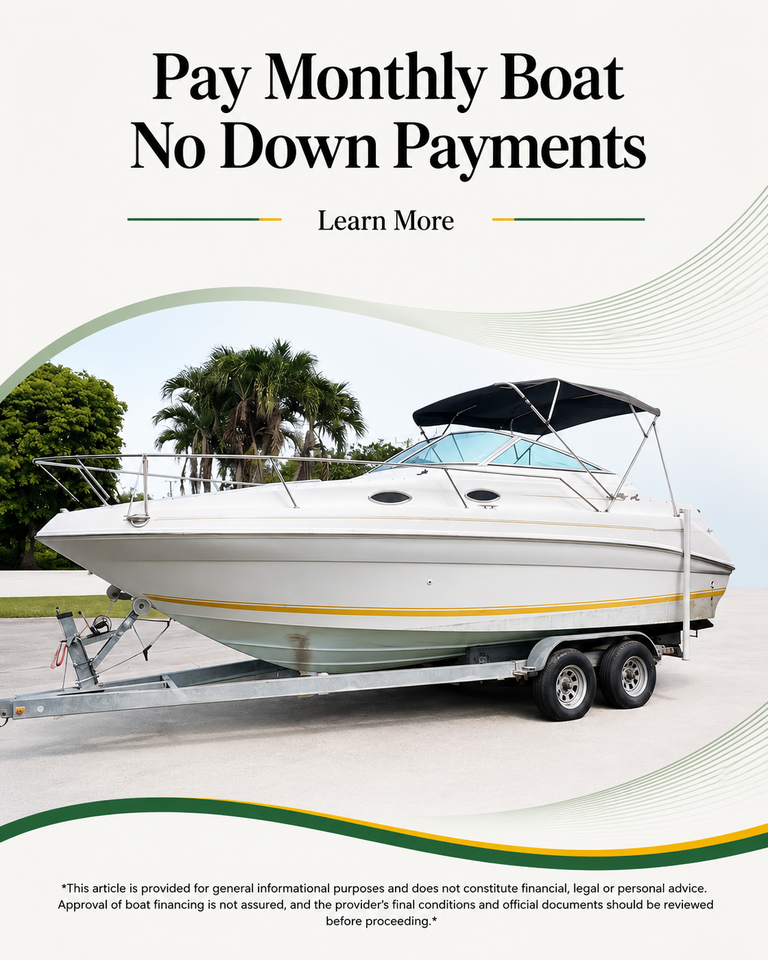 Innovate Your Life Facebook ad: Pay Monthly Boat No Down Payments