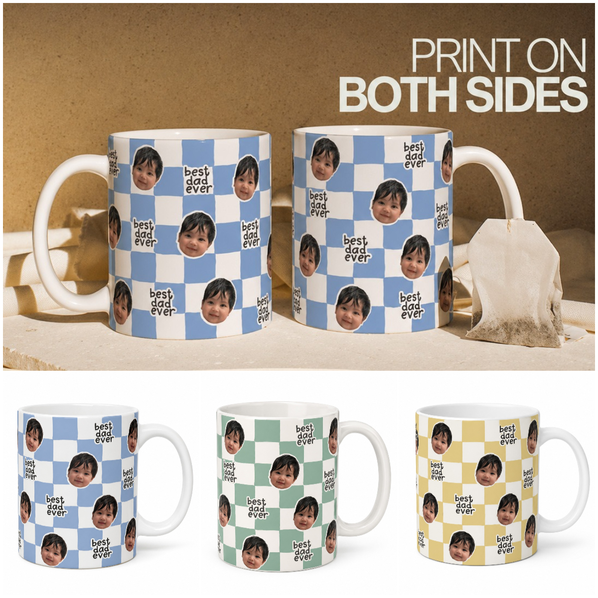 Duckbe Custom Gifts Facebook ad: Best Dad Ever Custom Baby Photo Retro Mug, Personalized…