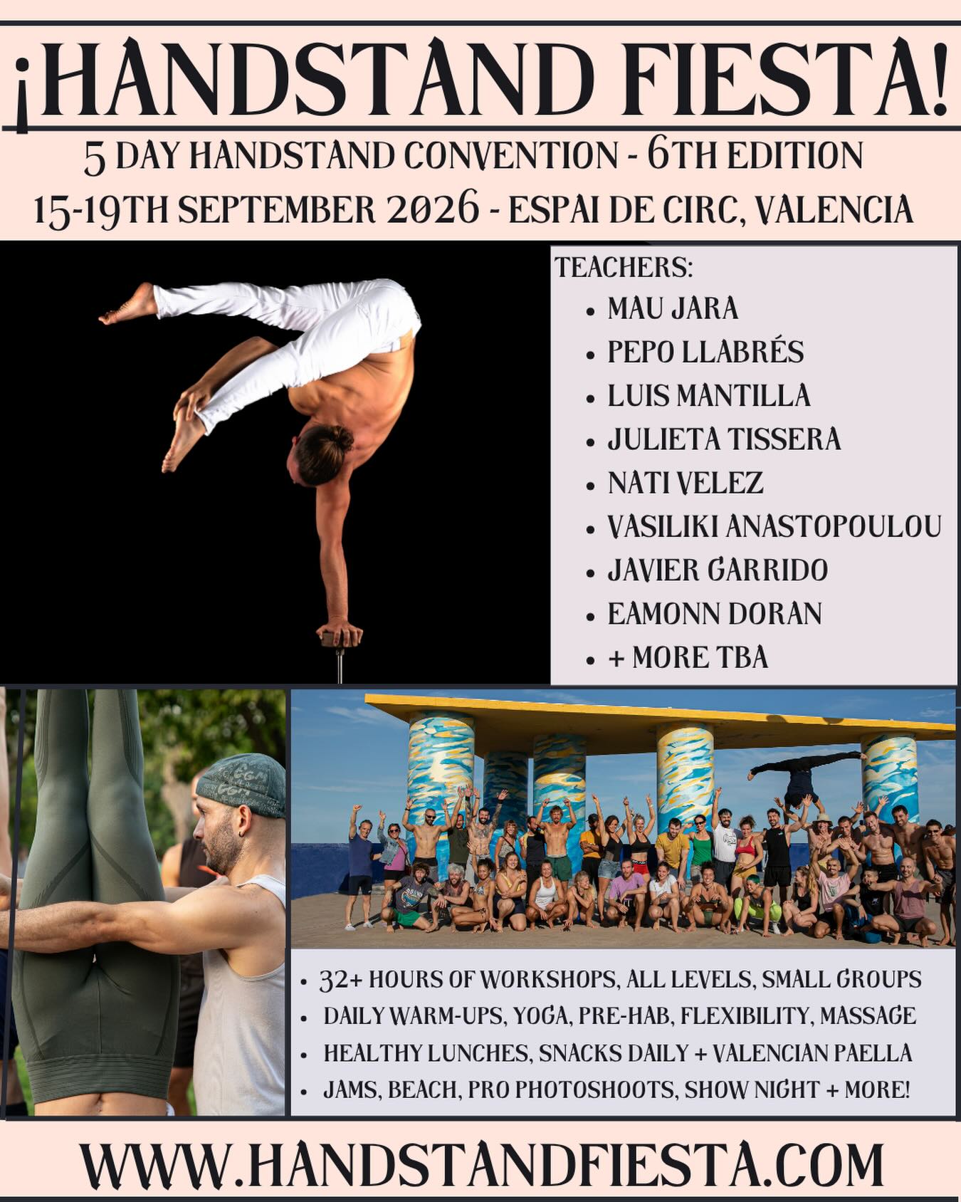 handstandfiesta Facebook ad: Join the Handstand Community in Valencia this September…