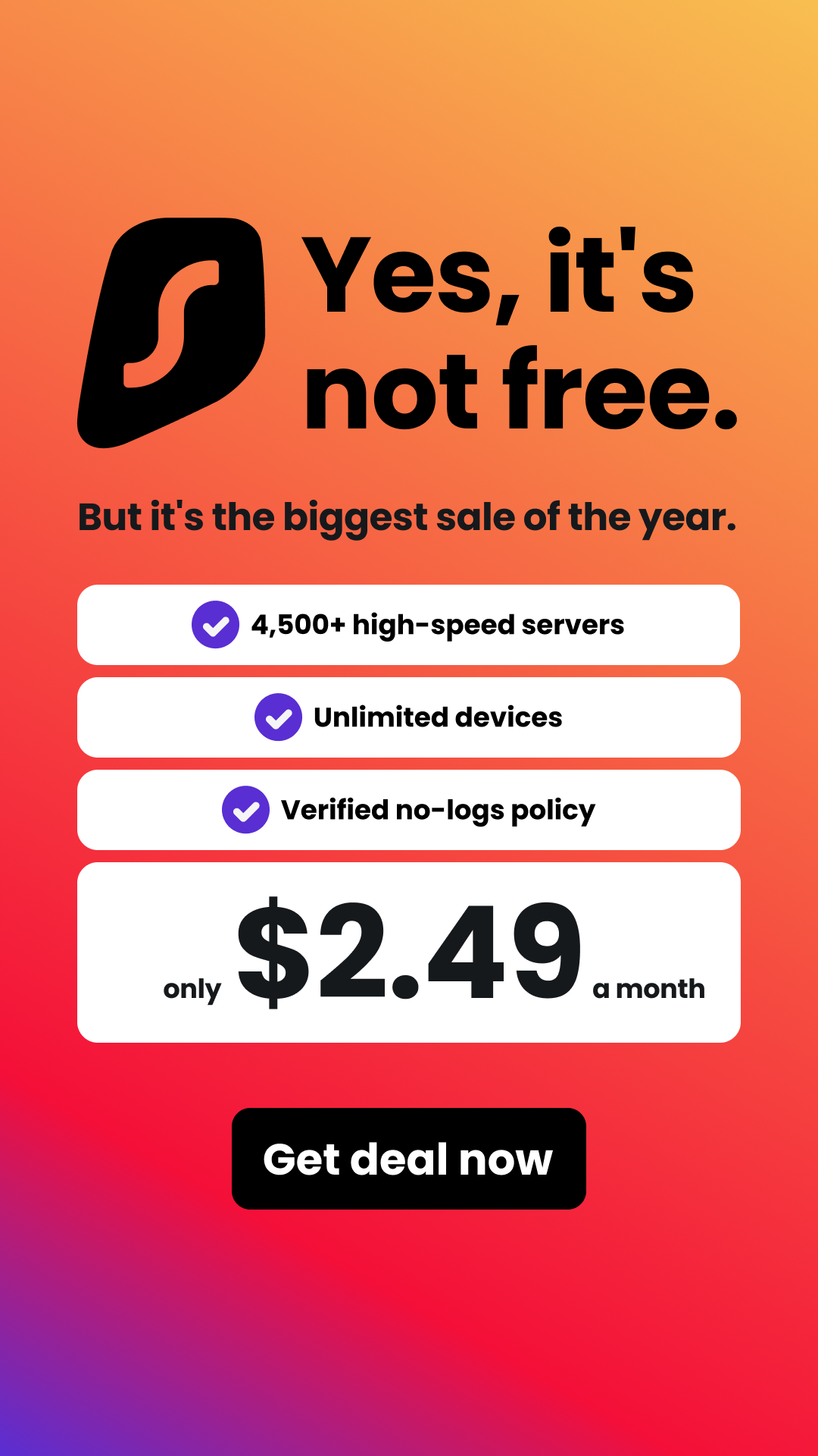 Surfshark Facebook ad