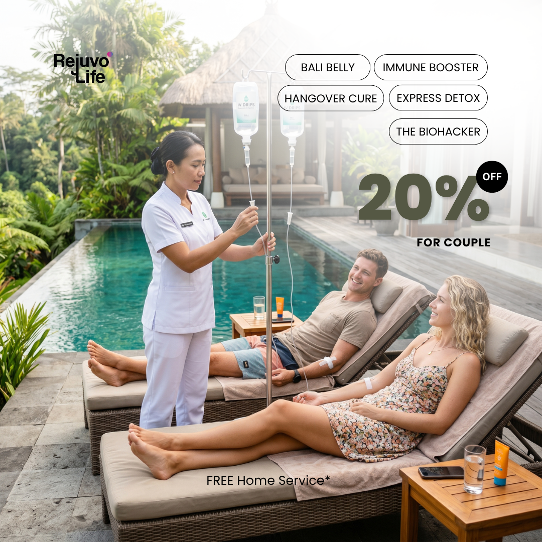 Rejuvo Life Facebook ad: Whether it's Bali Belly, a hangover, low energy…